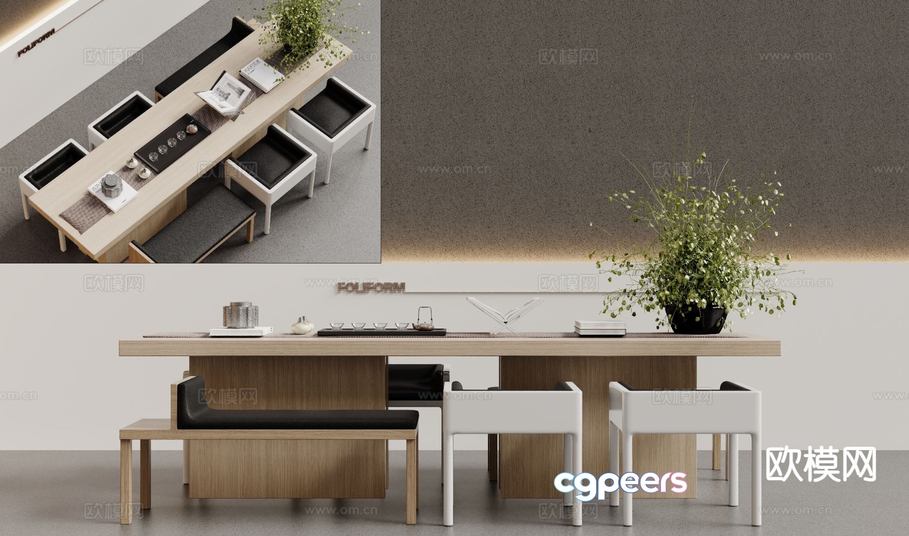 Modern tea table tea table 3d model Modern tea table tea table 3d model