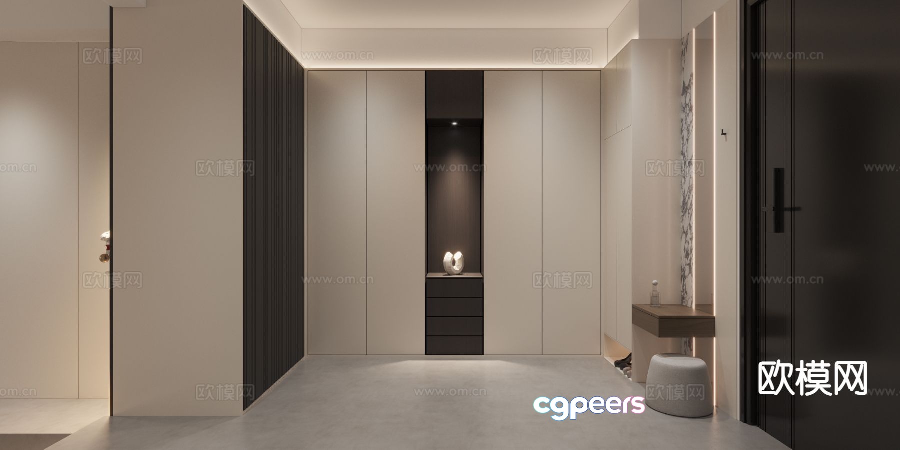 Modern entrance hall foyer 3d model