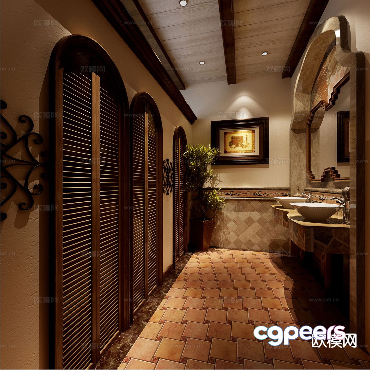 Simple European bathroom bathroom 3d model Simple European bathroom bathroom 3d model