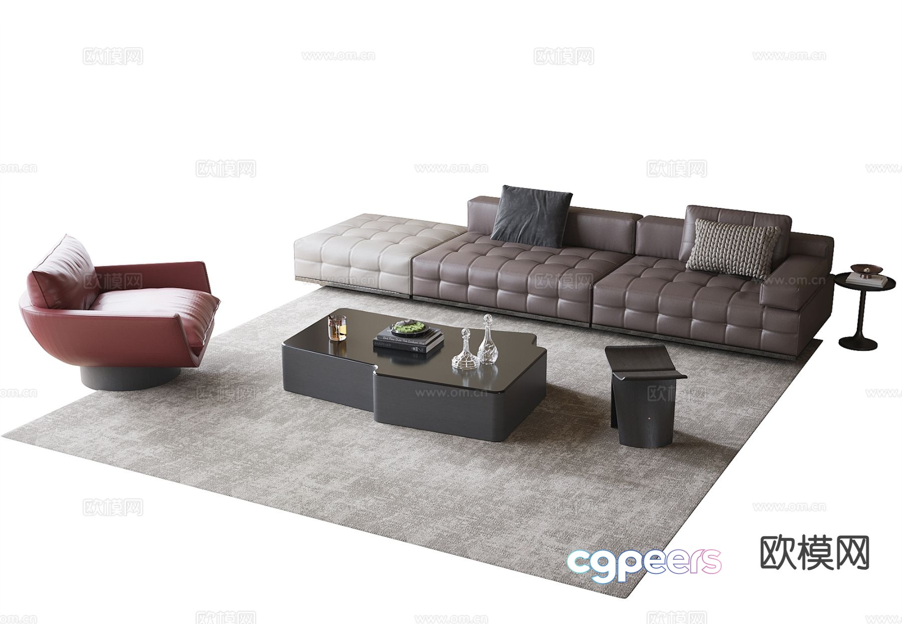 Italian sectional sofa 3d model Italian sectional sofa 3d model