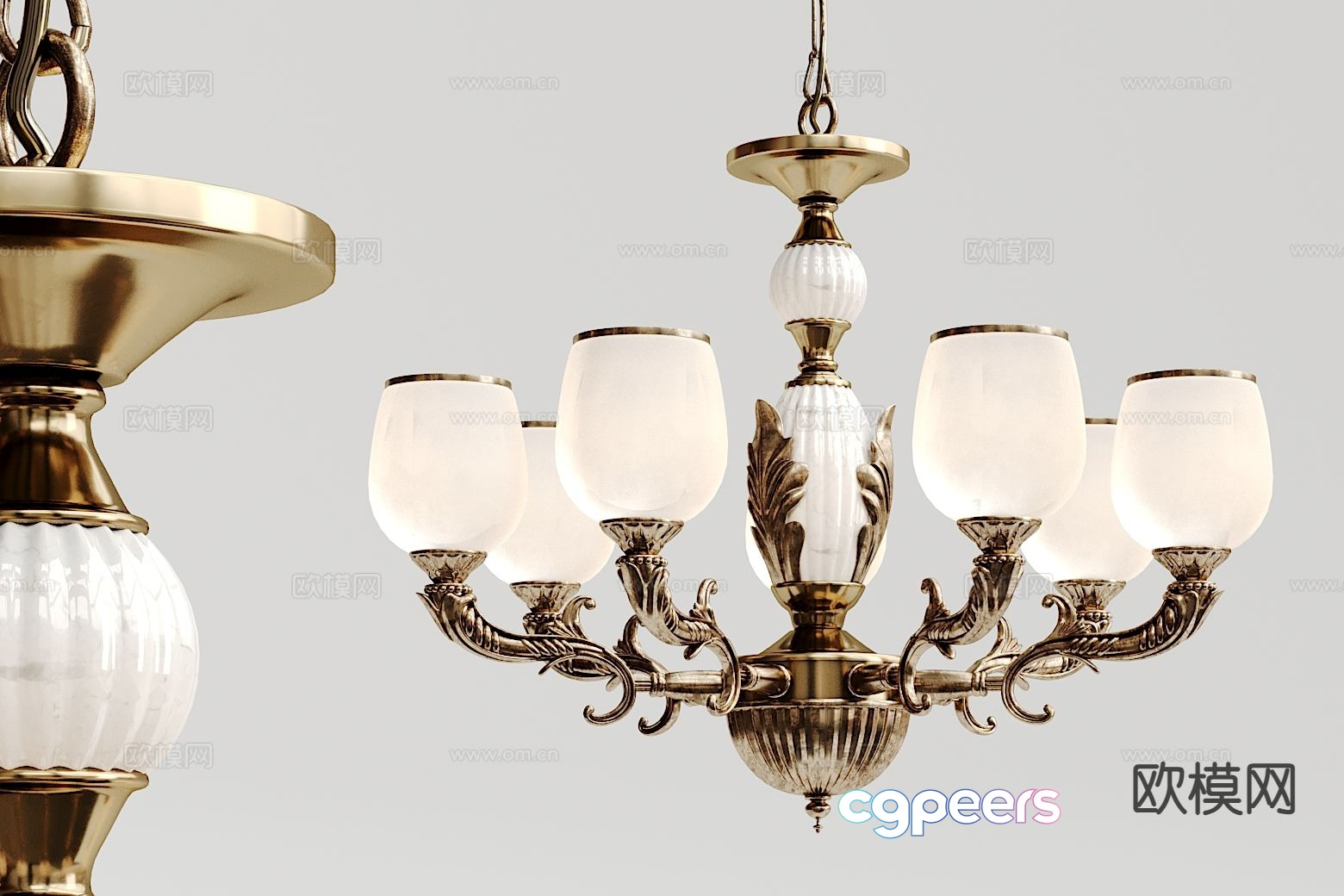 European classical chandelier hall chandelier 3d model European classical chandelier hall chandelier 3d model