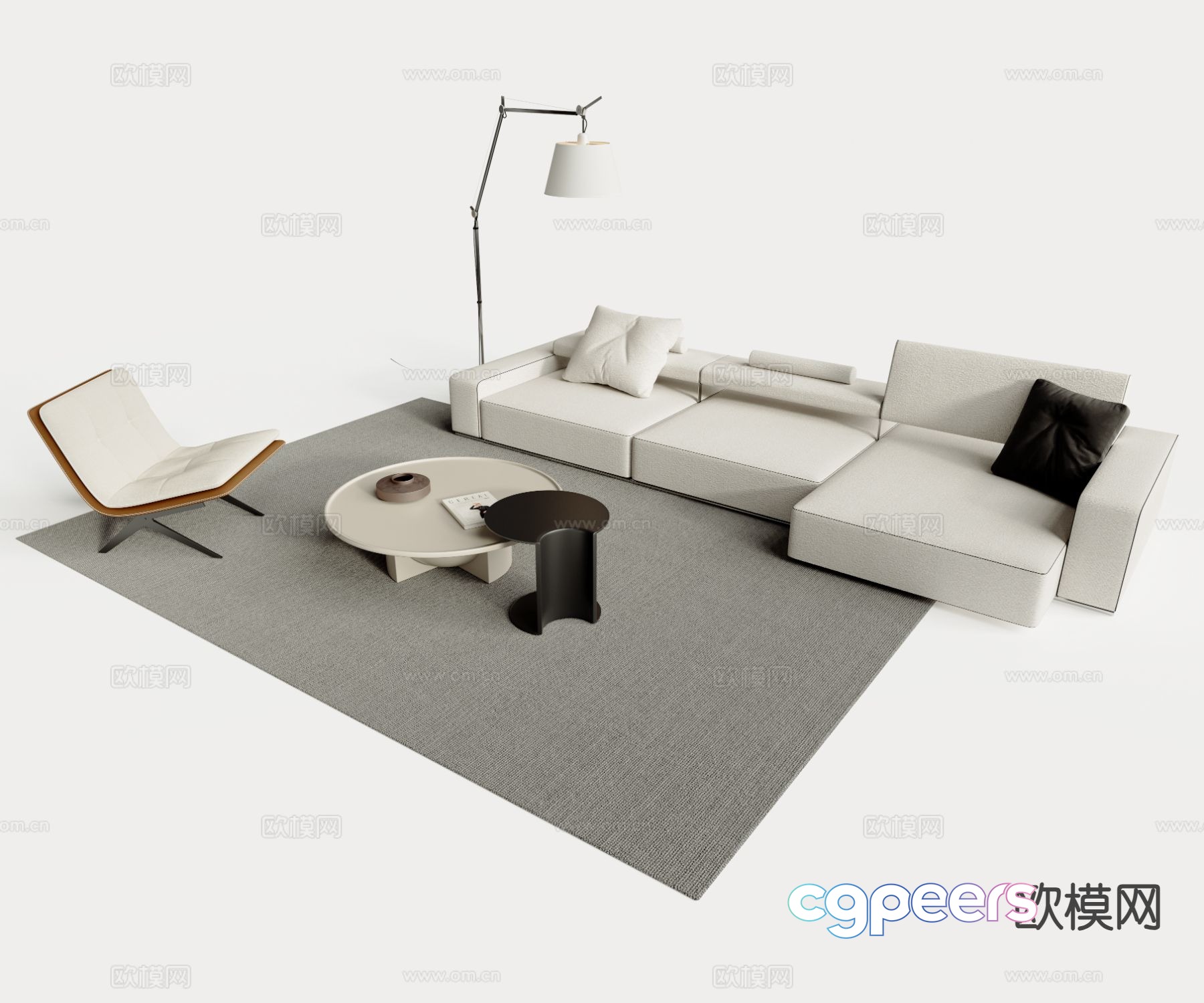 Modern sofa combination sofa coffee table combination 3d model Modern sofa combination sofa coffee table combination 3d model