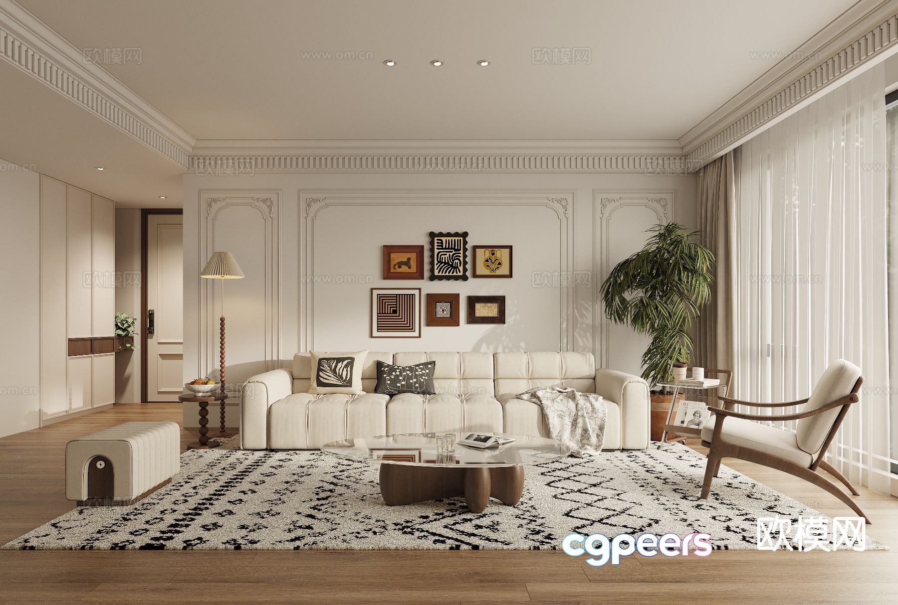 French living room 3d model French living room 3d model