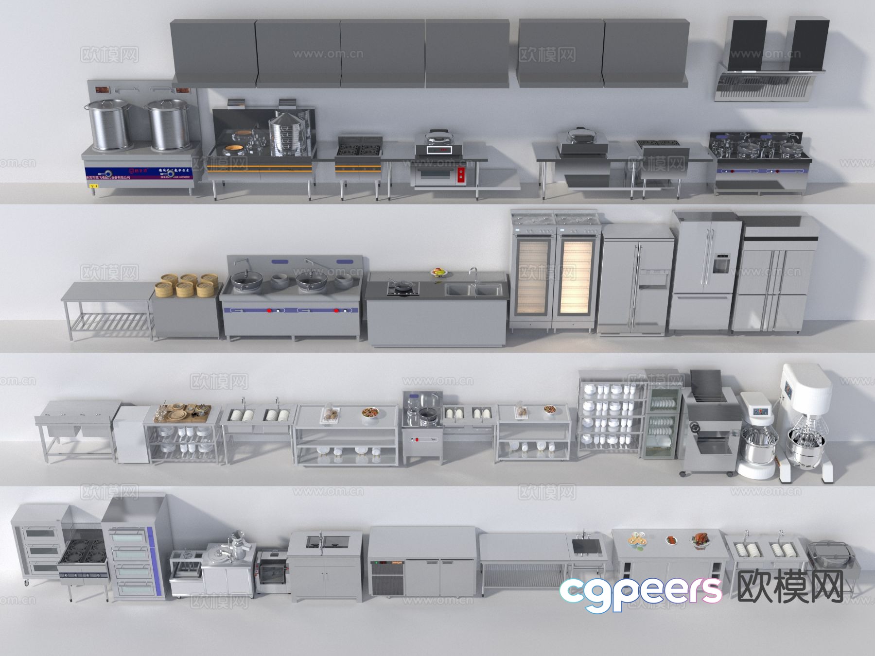 Hotel kitchen operation table workbench 3D model Hotel kitchen operation table workbench 3D model