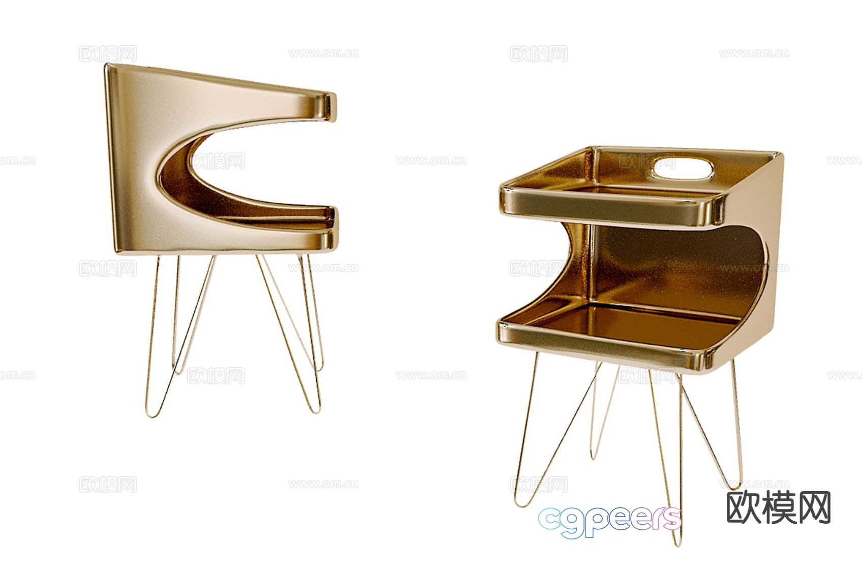 Light luxury corner table side table table table 3D model Light luxury corner table side table table table 3D model