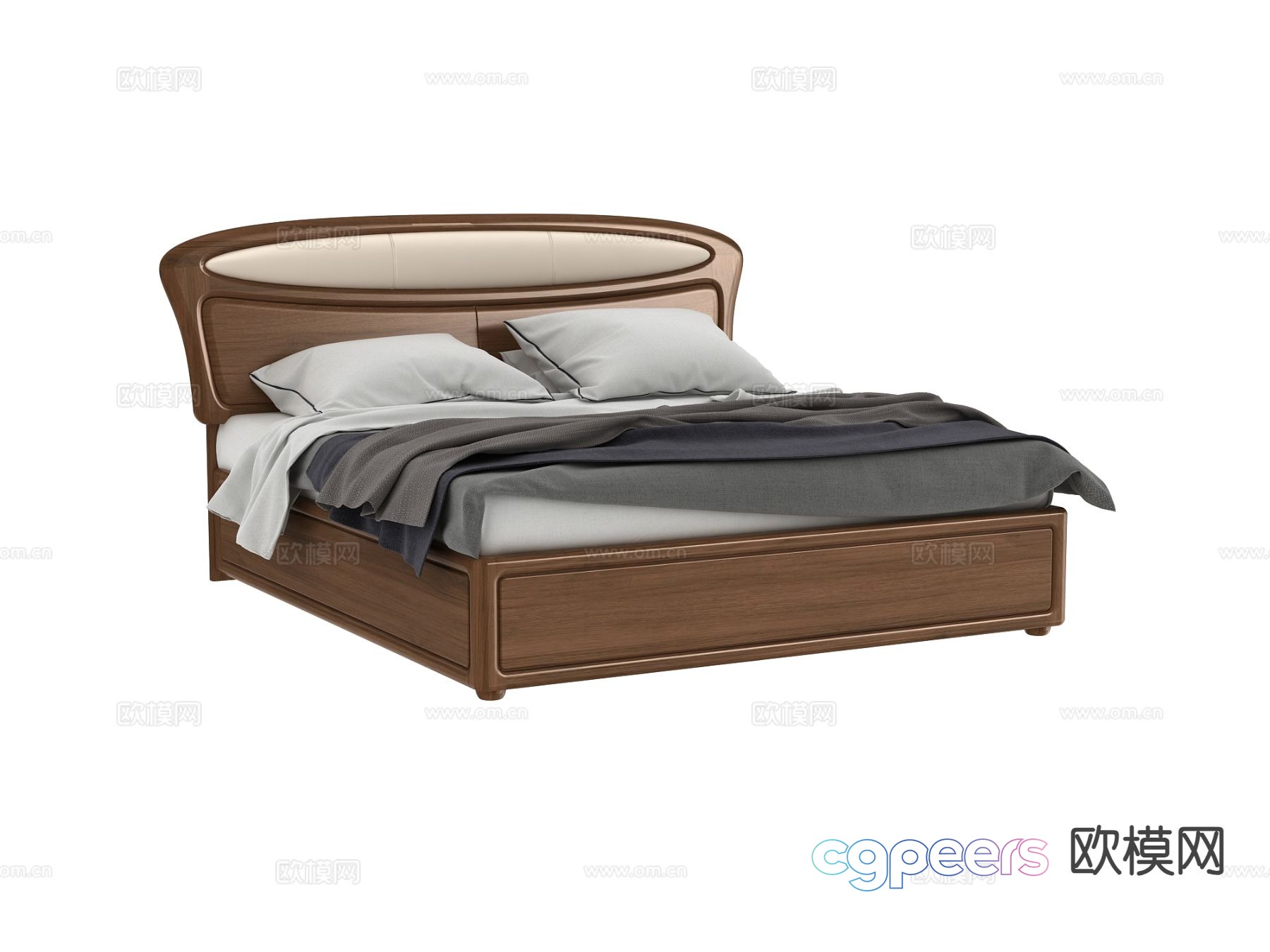 Modern double bed 3d model Modern double bed 3d model