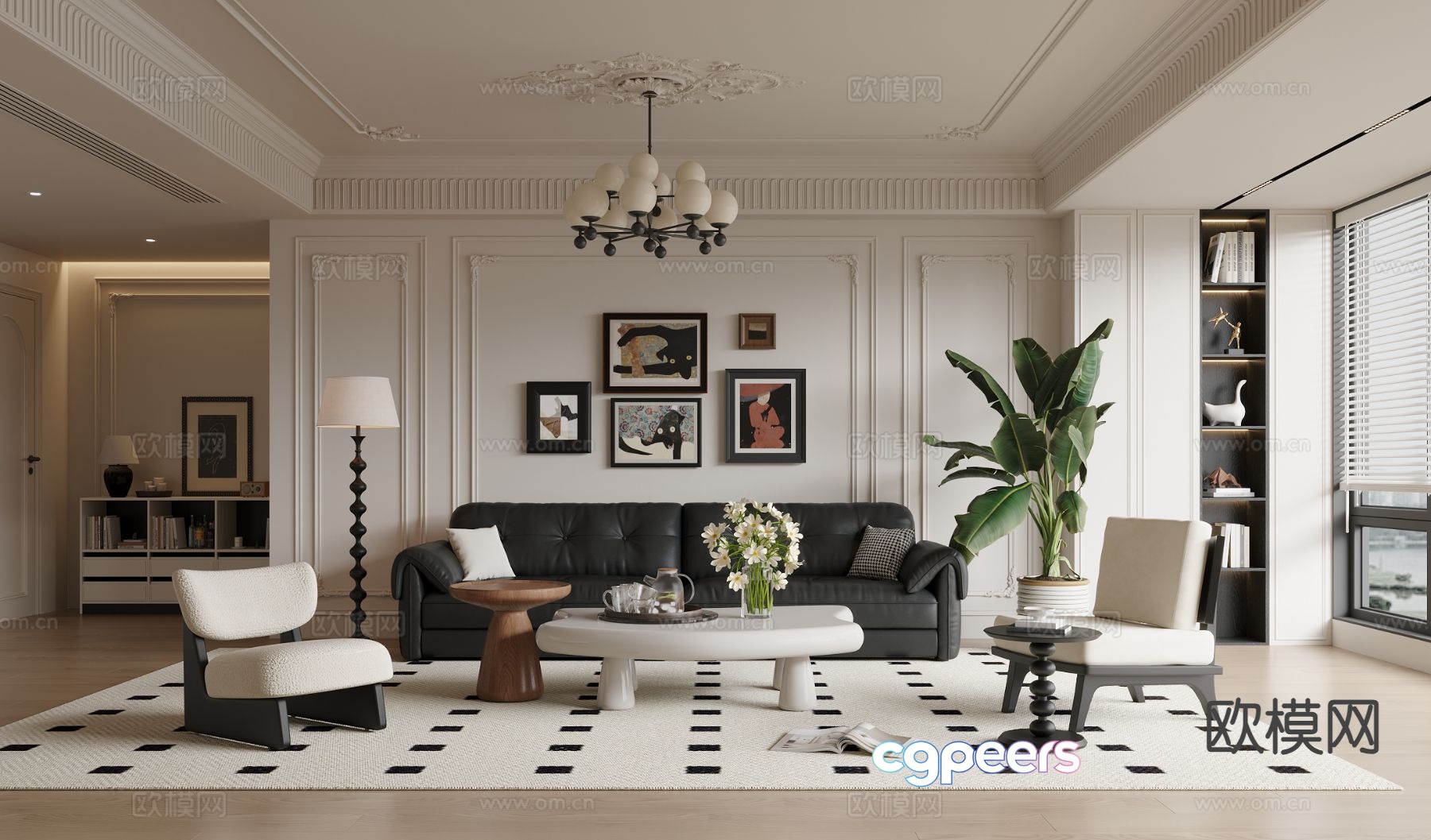 French living room 3d model French living room 3d model
