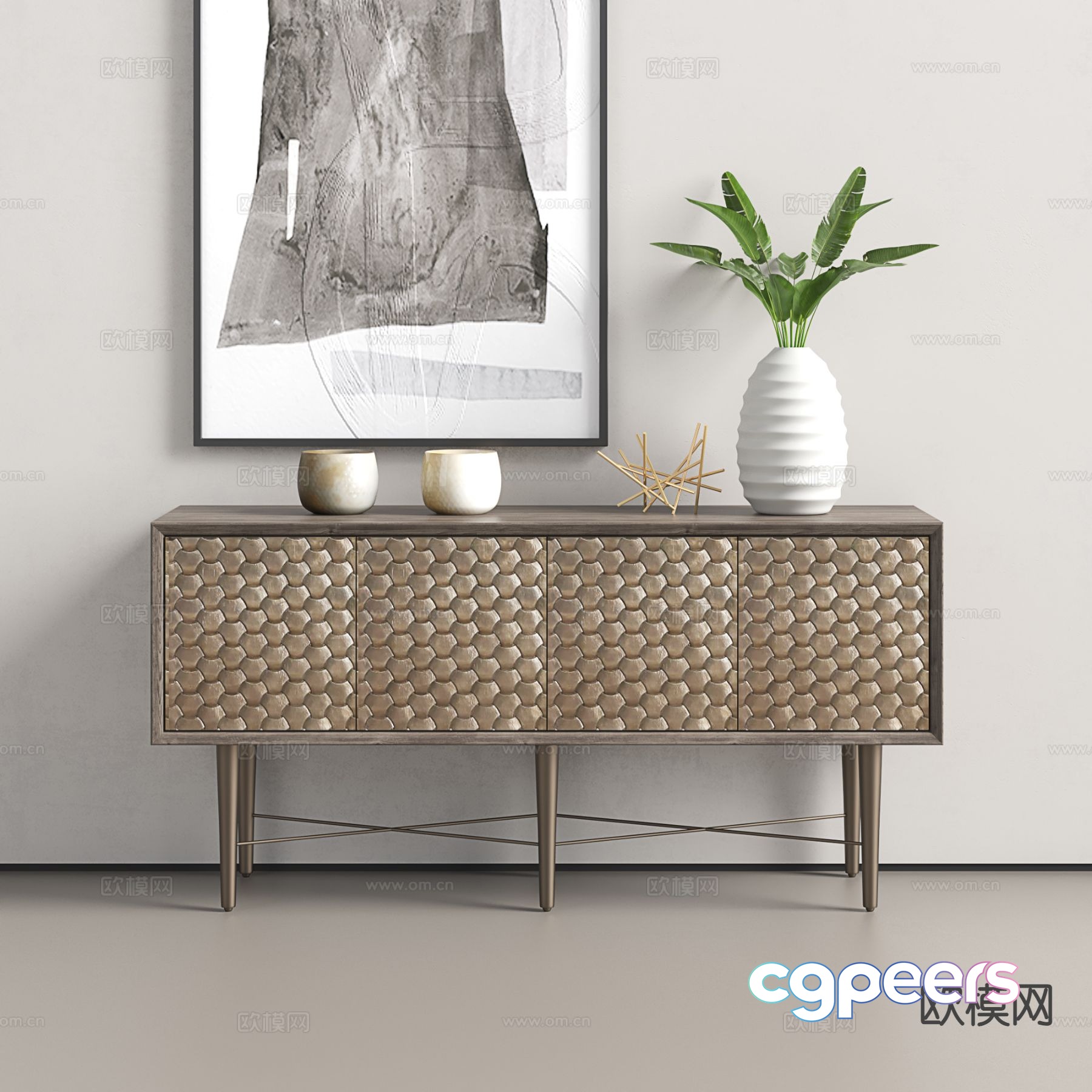 American sideboard 3d model American sideboard 3d model