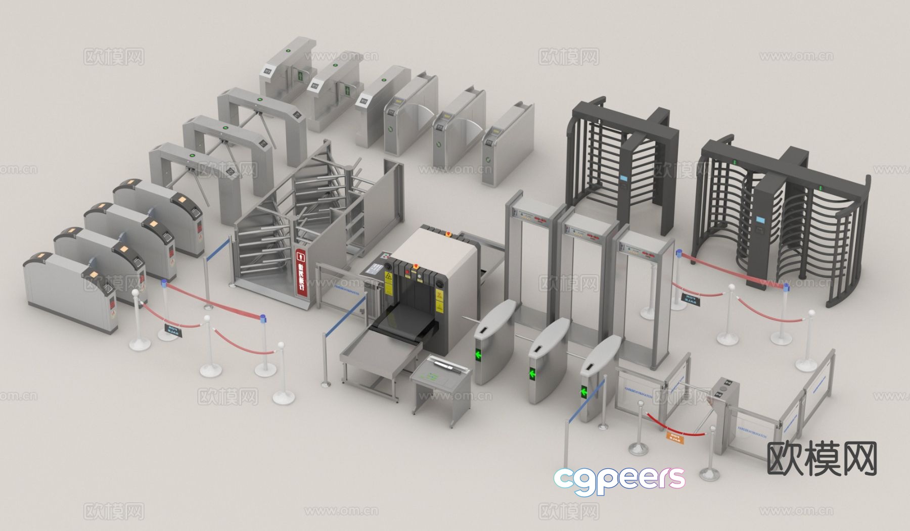 Security gate, access control machine, ticket gate, swing gate, induction door, community access control 3D model