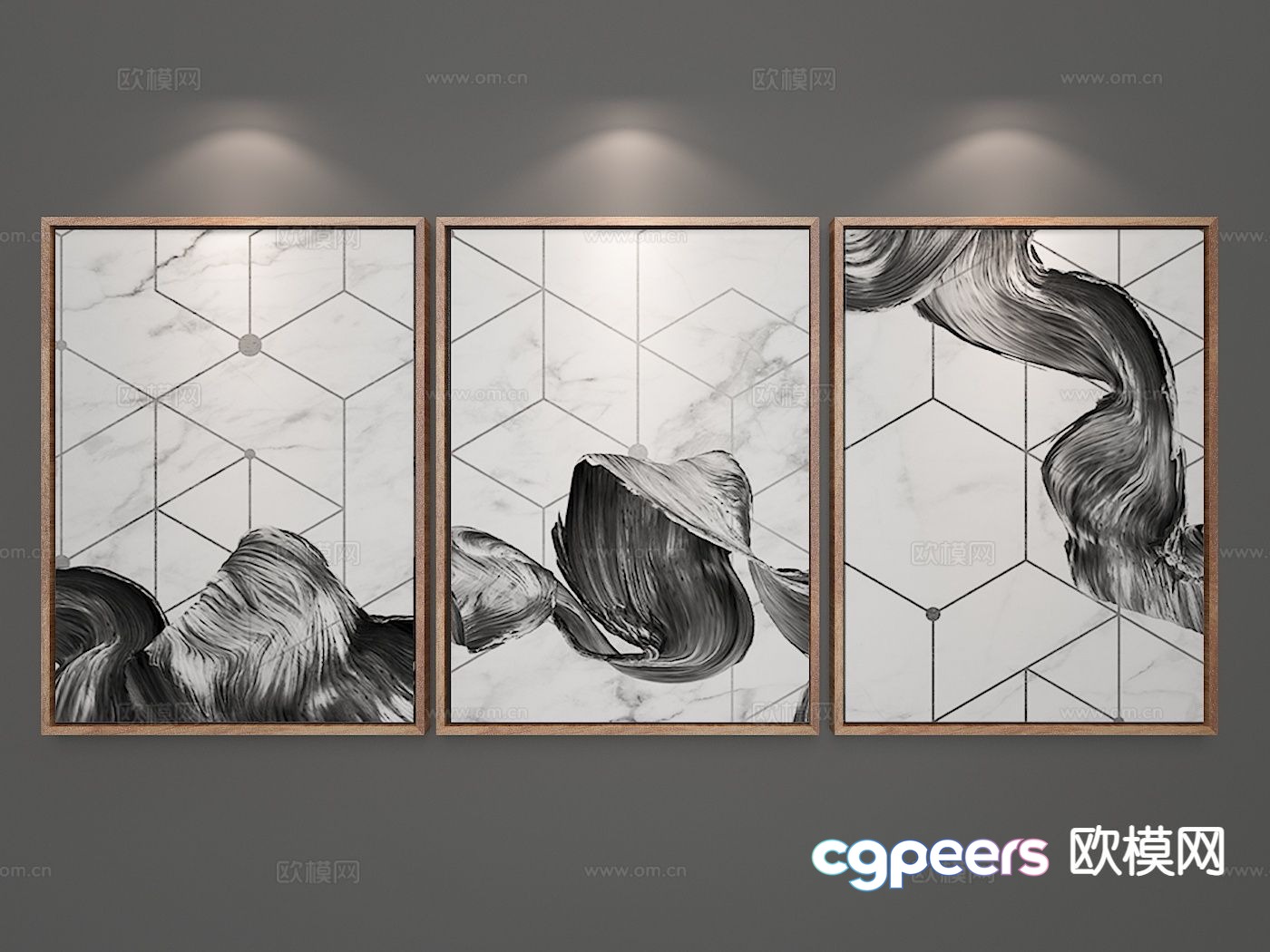 New Chinese style black and white painting abstract painting decorative hanging painting 3D model New Chinese style black and white painting abstract painting decorative hanging painting 3D model