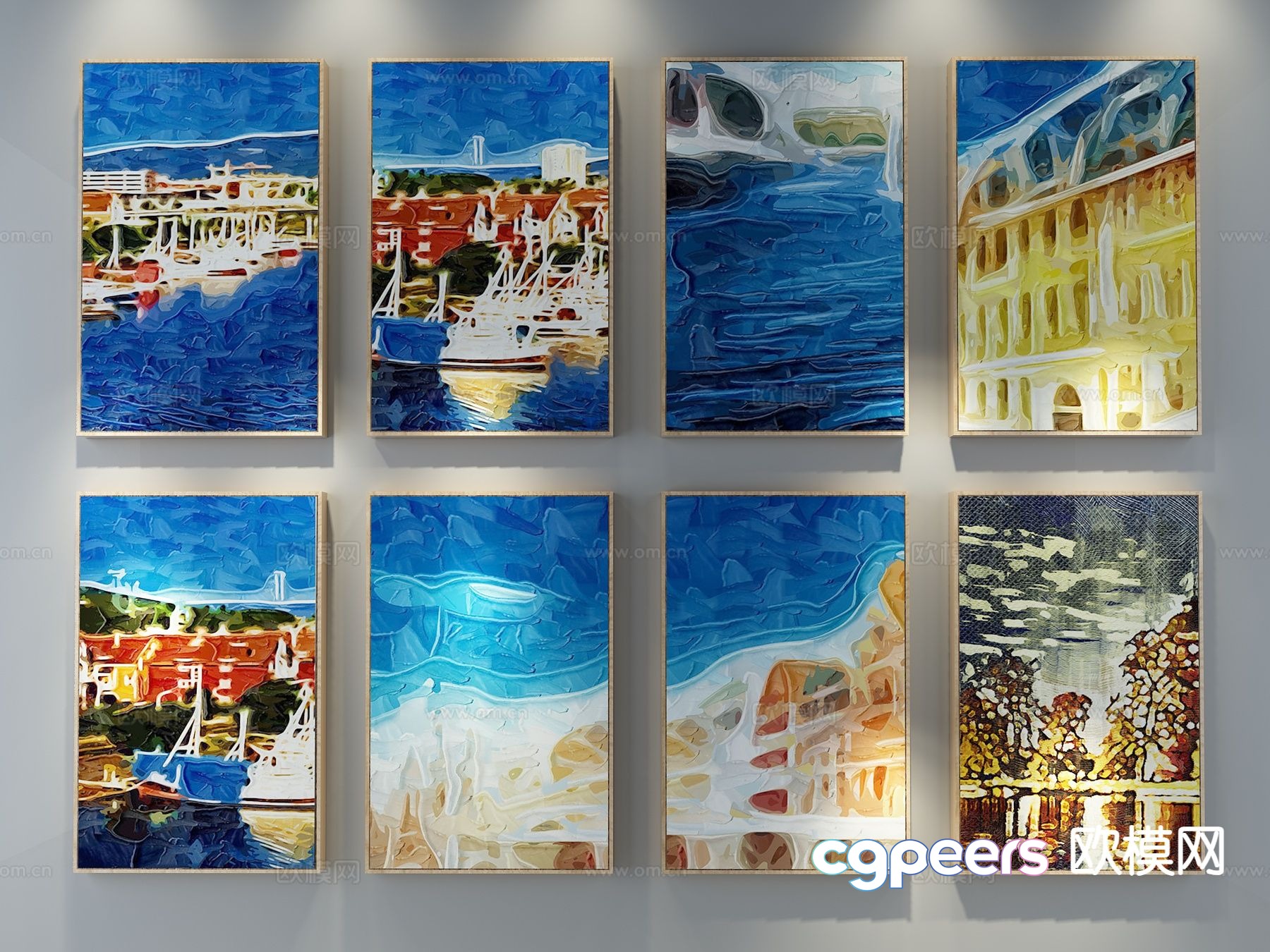 Mediterranean decorative wall chart oil painting 3d model Mediterranean decorative wall chart oil painting 3d model