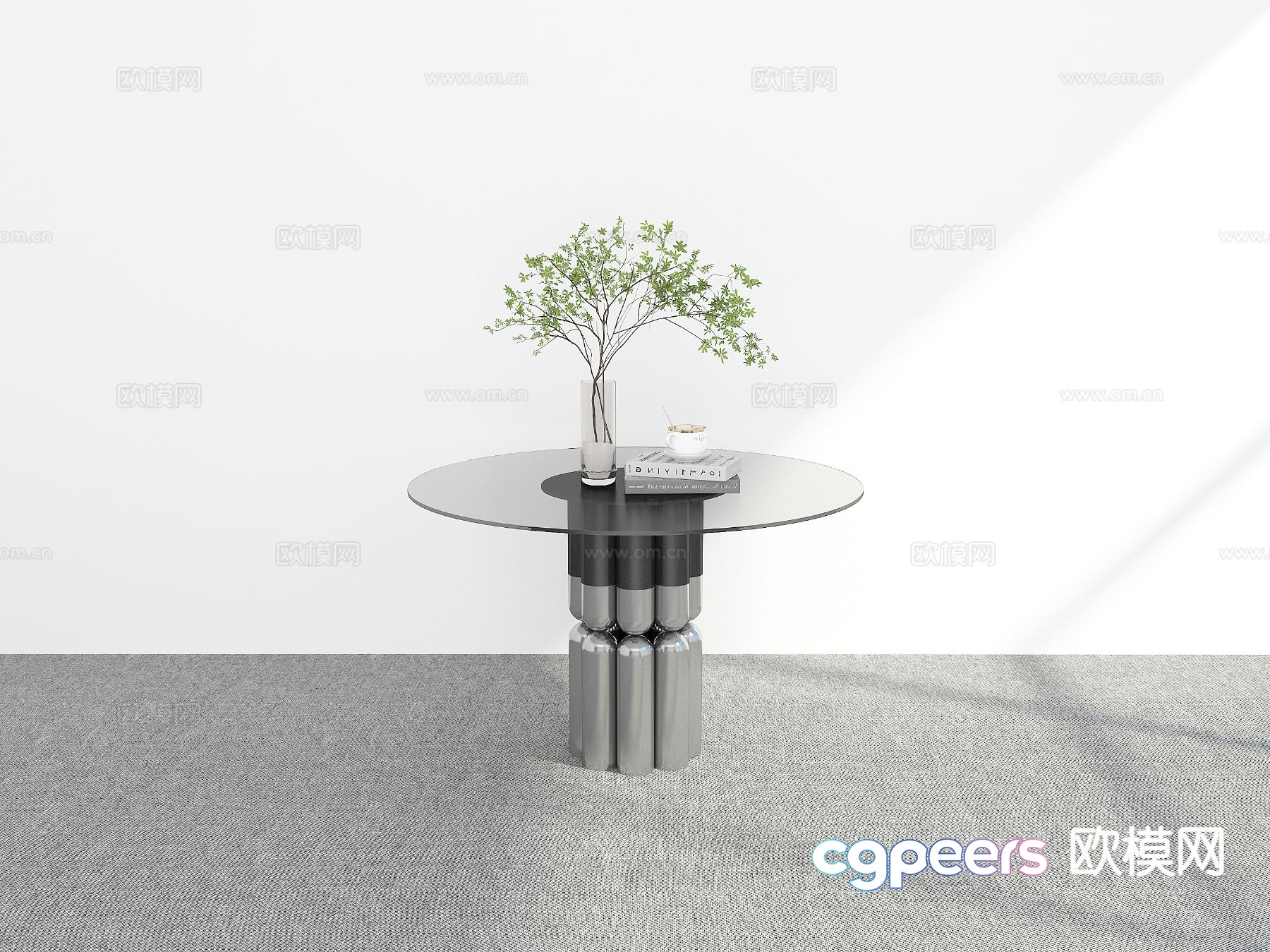 Modern corner table round table 3d model Modern corner table round table 3d model