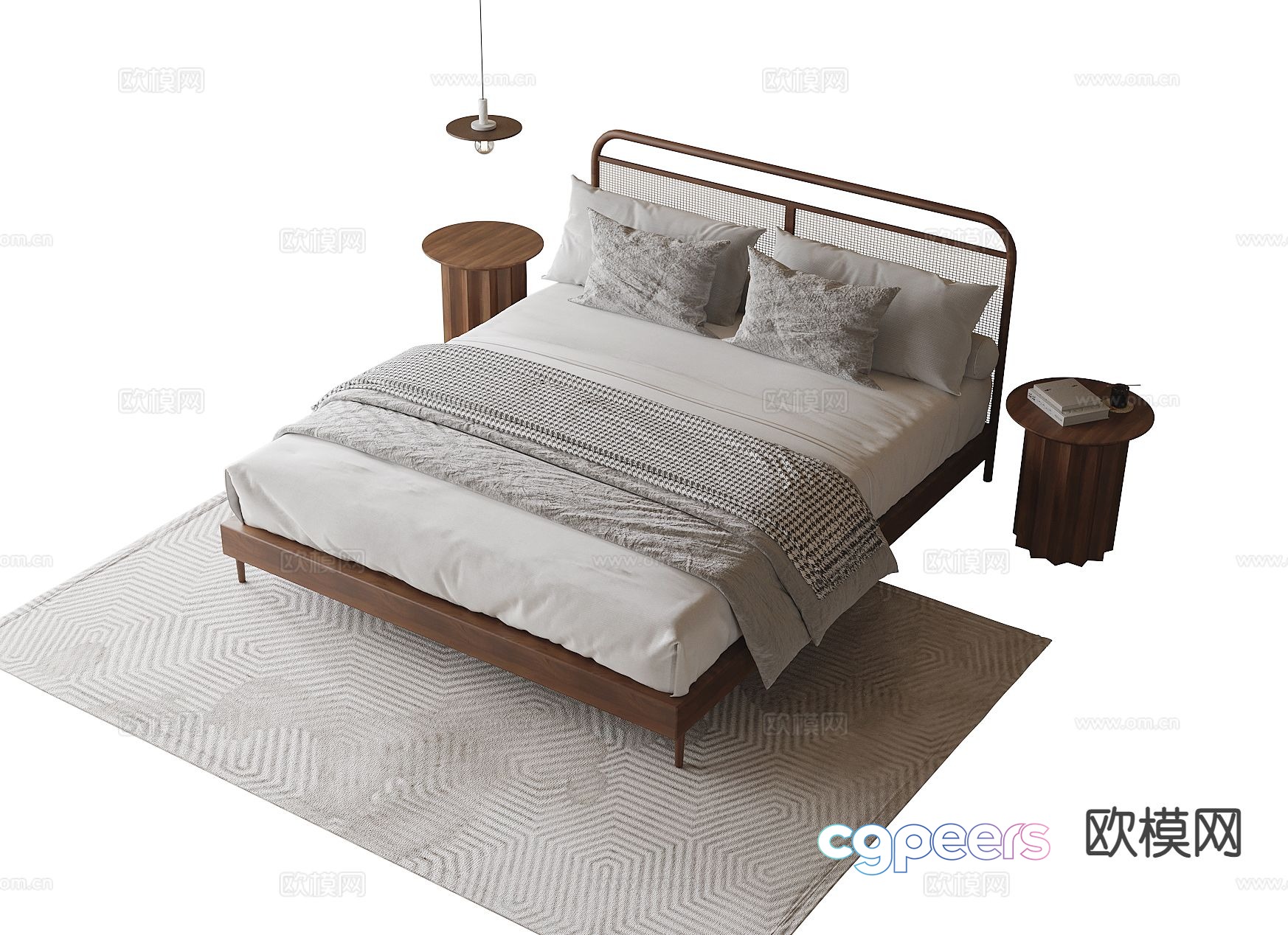 Modern double bed 3d model Modern double bed 3d model