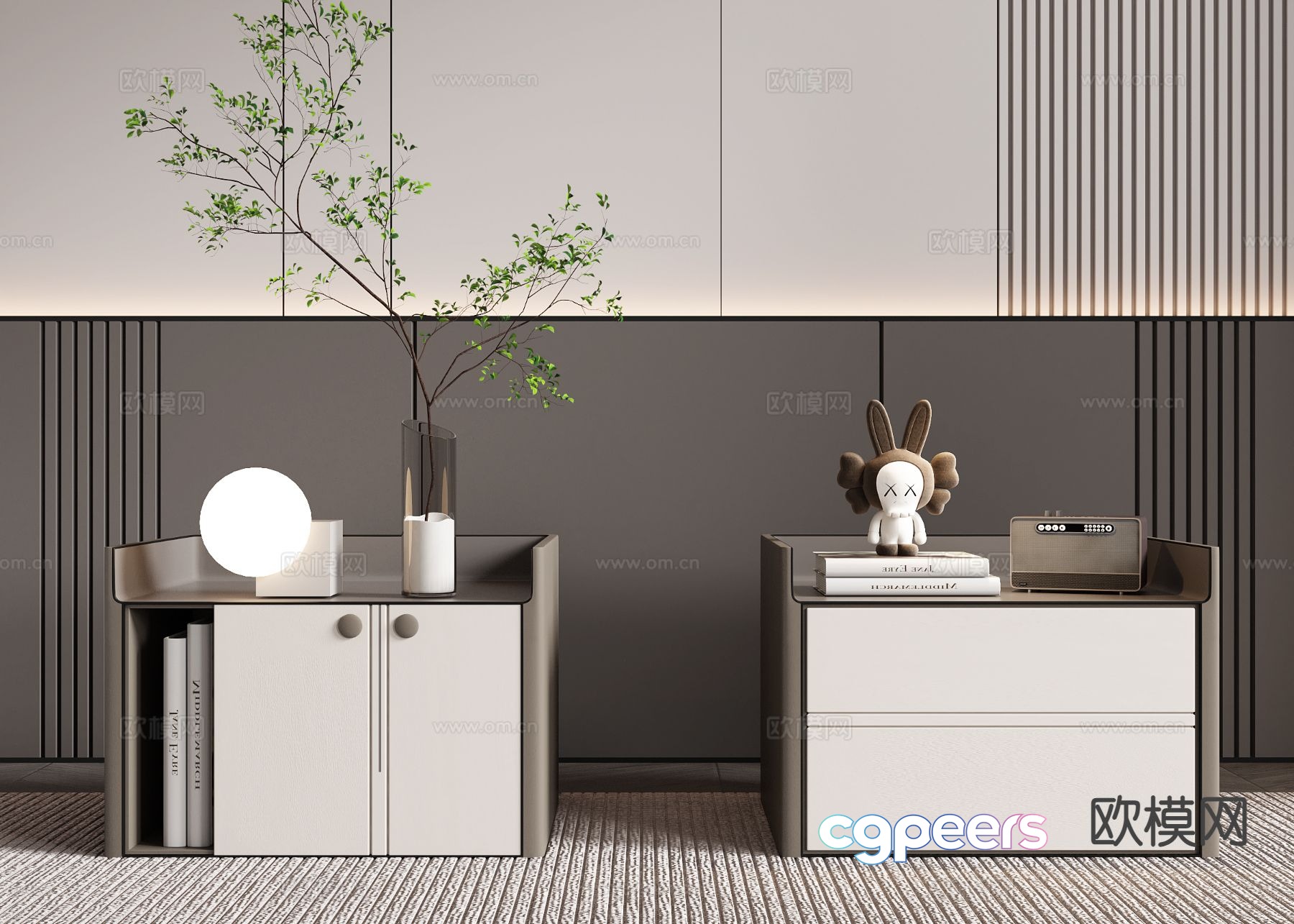 Modern bedside table 3d model Modern bedside table 3d model