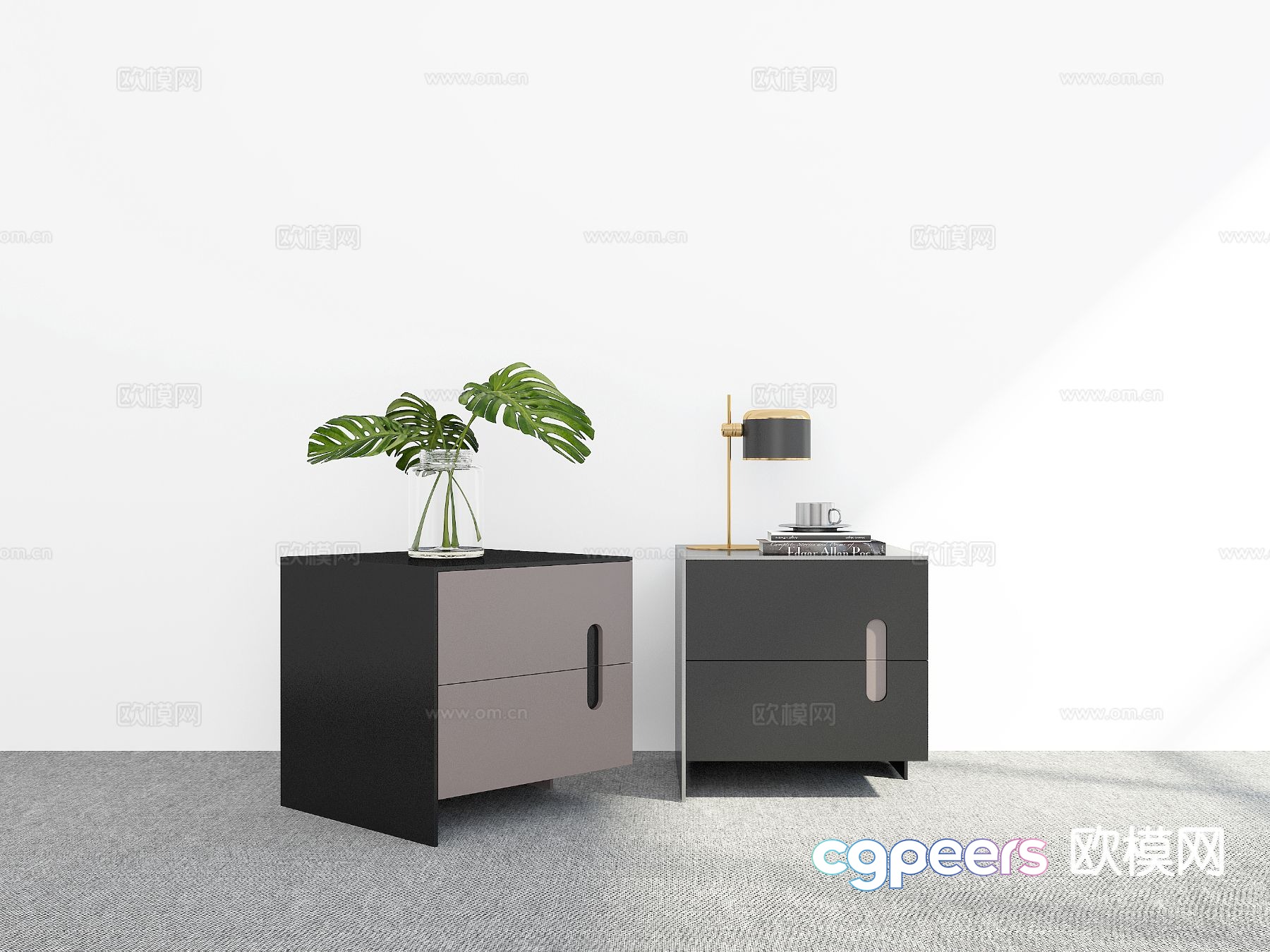 Modern bedside table 3d model Modern bedside table 3d model