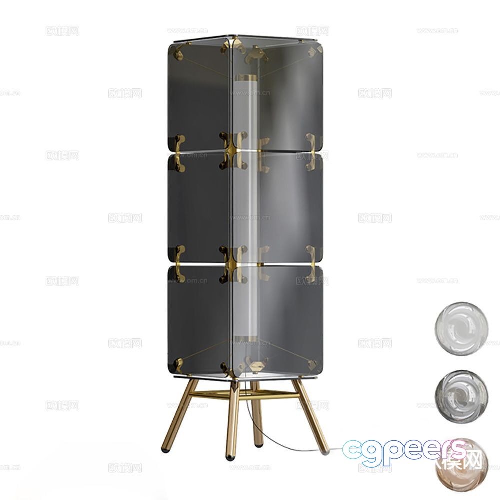 Italian glass floor lamp 3d model Italian glass floor lamp 3d model