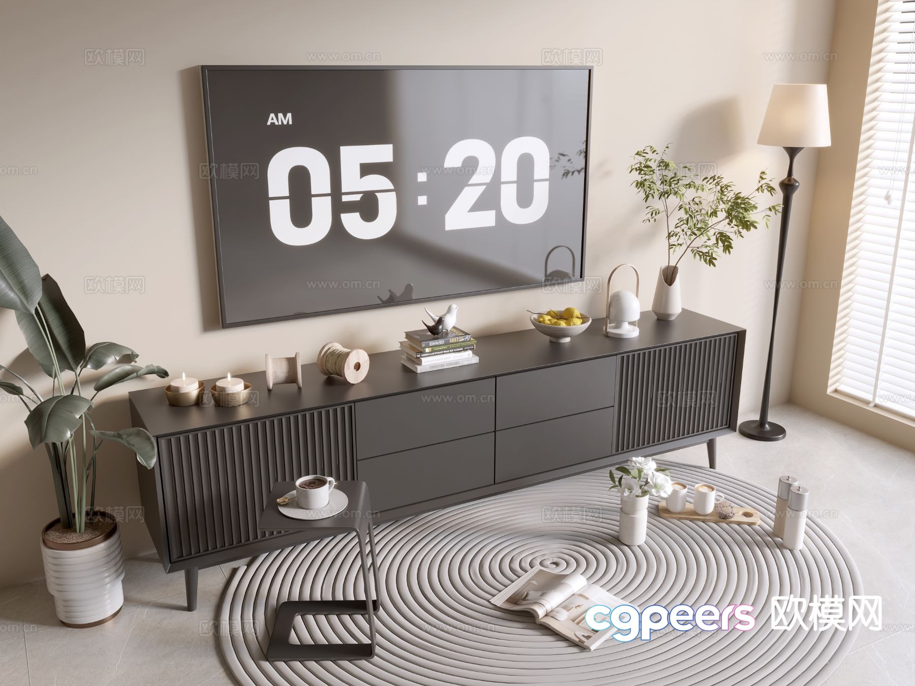 Modern TV cabinet 3d model Modern TV cabinet 3d model
