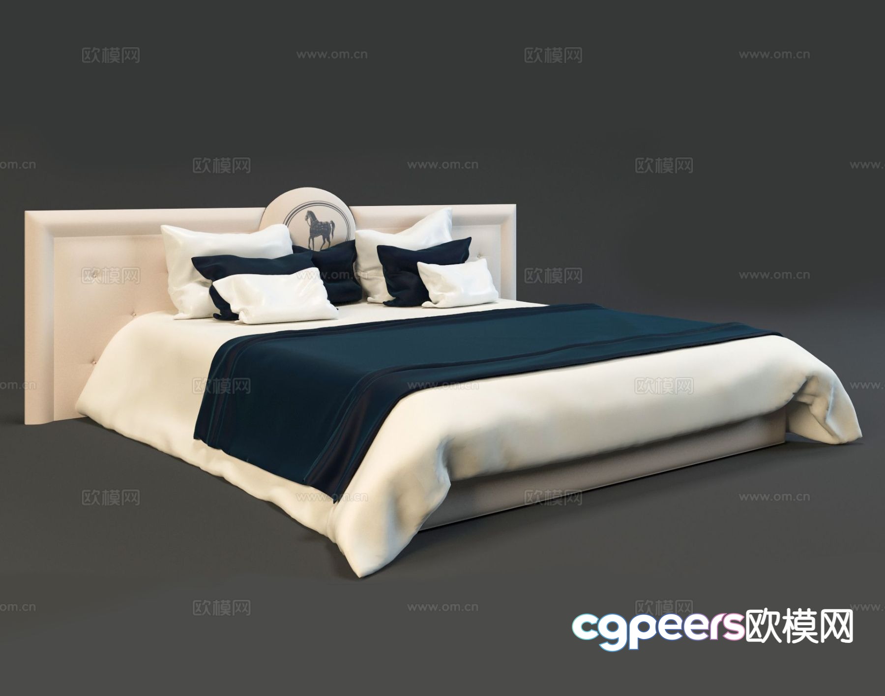 Modern double bed 3d model Modern double bed 3d model