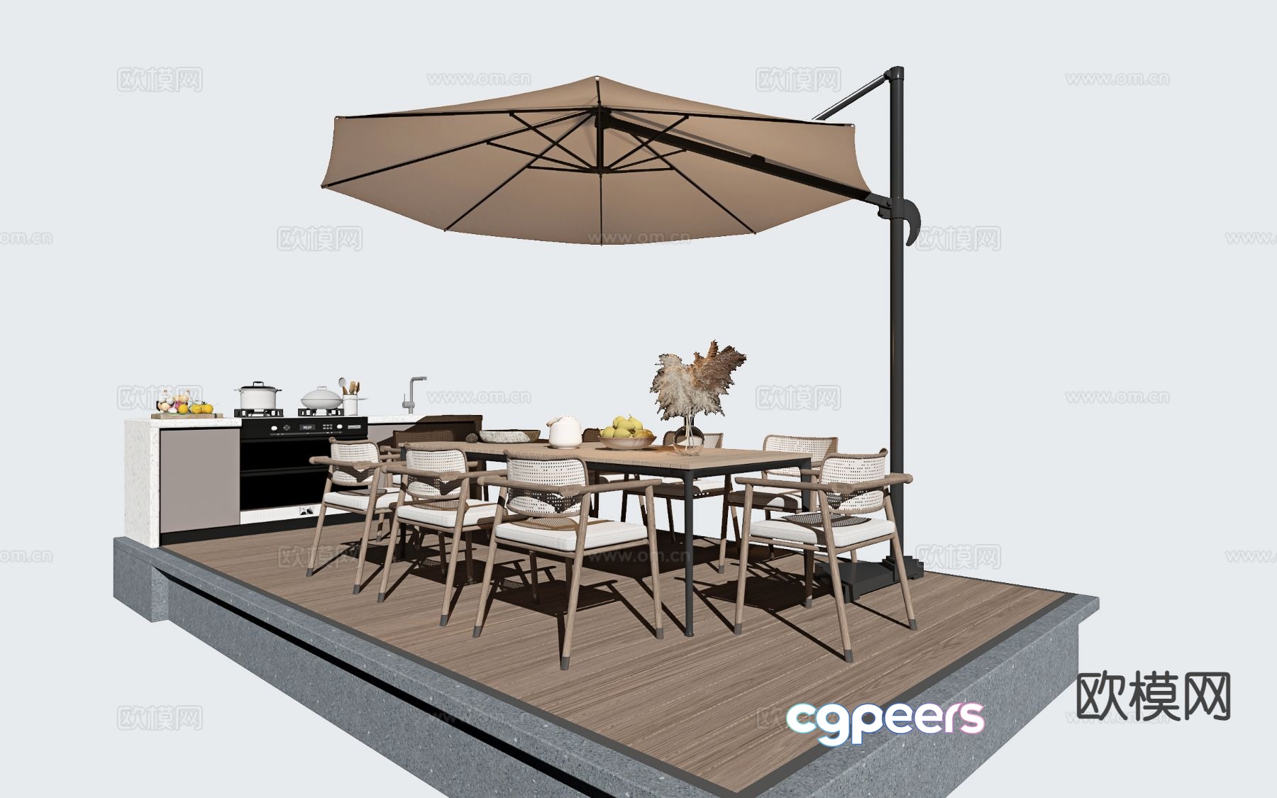 Modern outdoor table and chairs dining table and chairs 3d model Modern outdoor table and chairs dining table and chairs 3d model