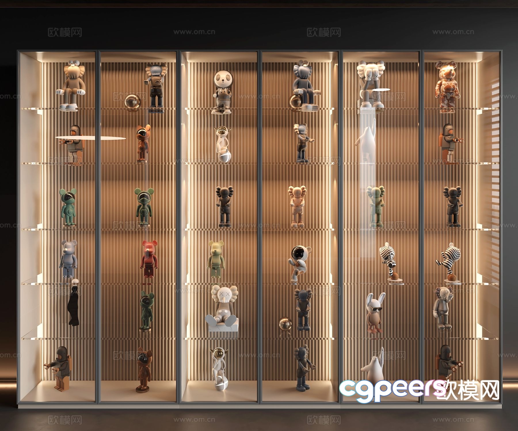 Modern decorative cabinet figure display cabinet violent bear 3D model Modern decorative cabinet figure display cabinet violent bear 3D model