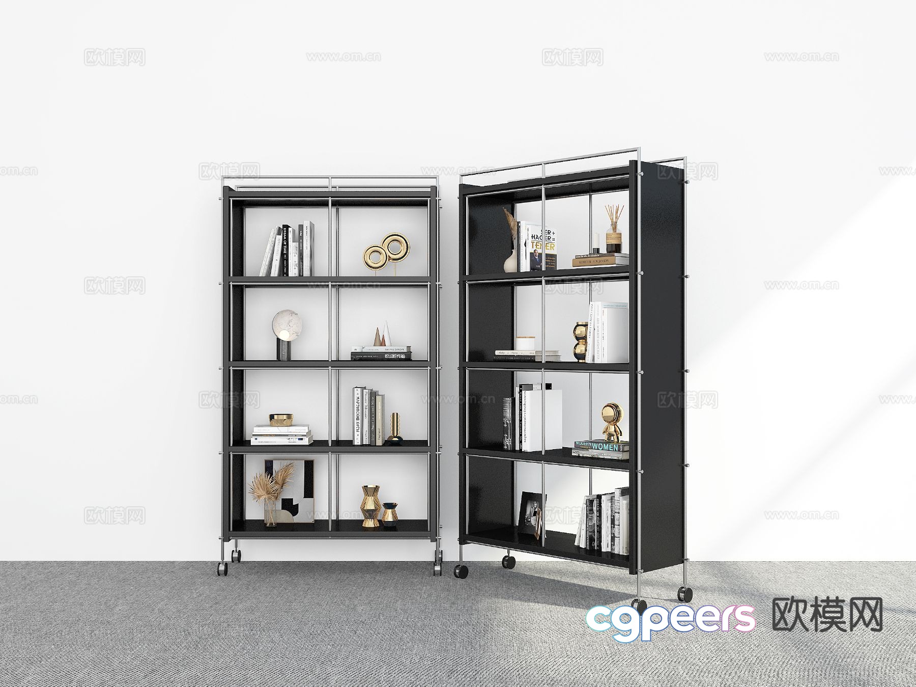 Modern bookshelf storage rack 3d model Modern bookshelf storage rack 3d model