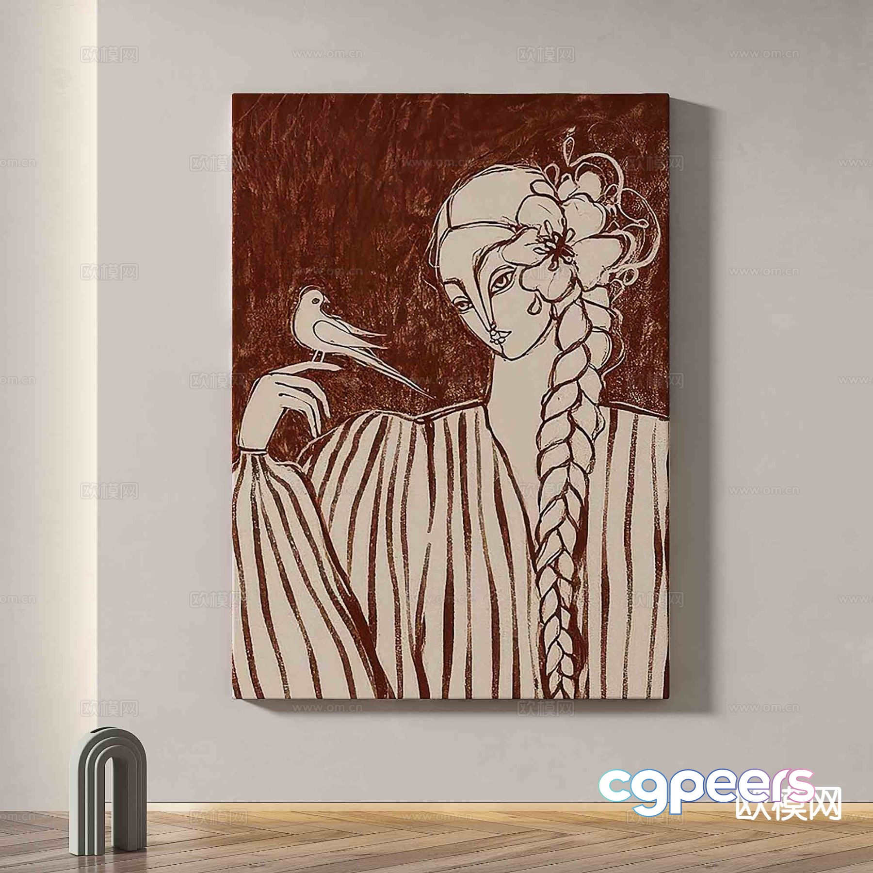 Modern art painting decorative painting 3d model Modern art painting decorative painting 3d model