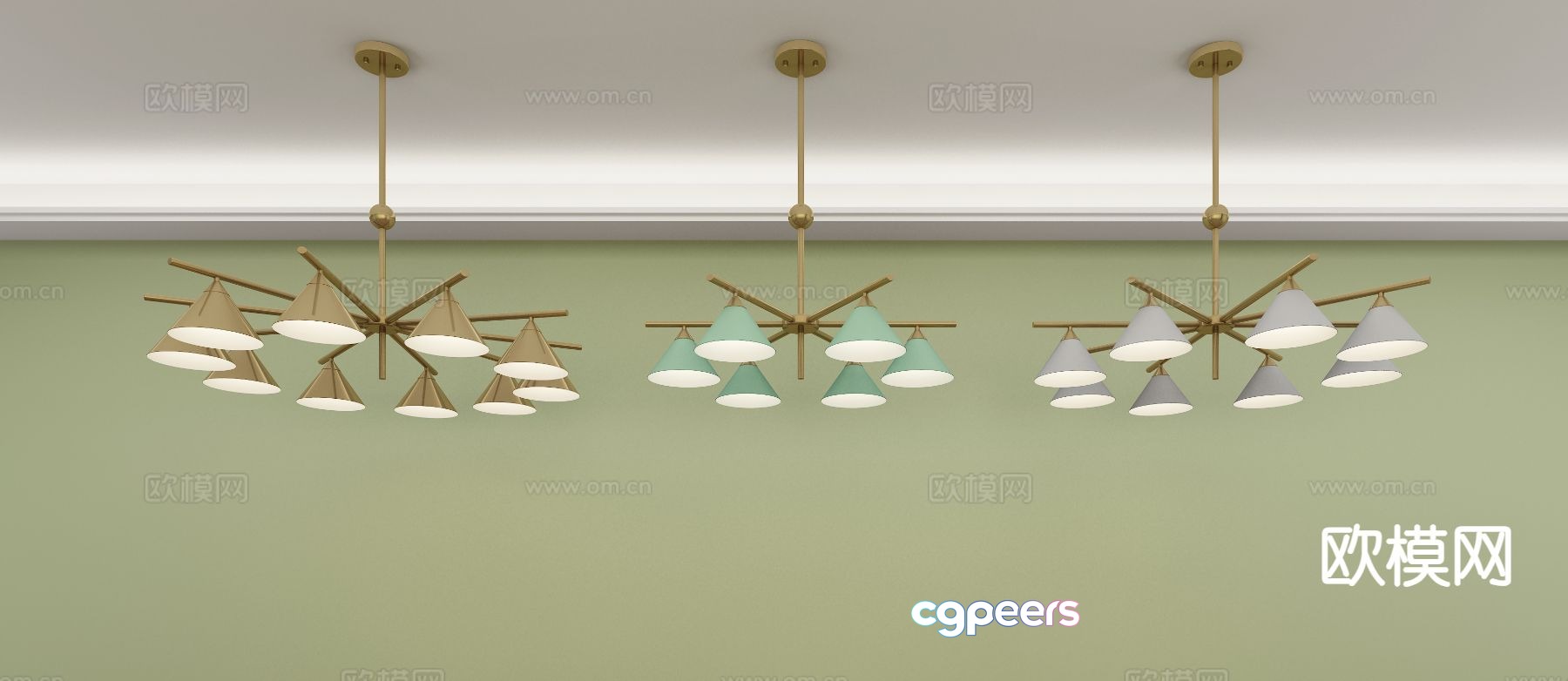 Light luxury chandelier hall chandelier 3d model Light luxury chandelier hall chandelier 3d model
