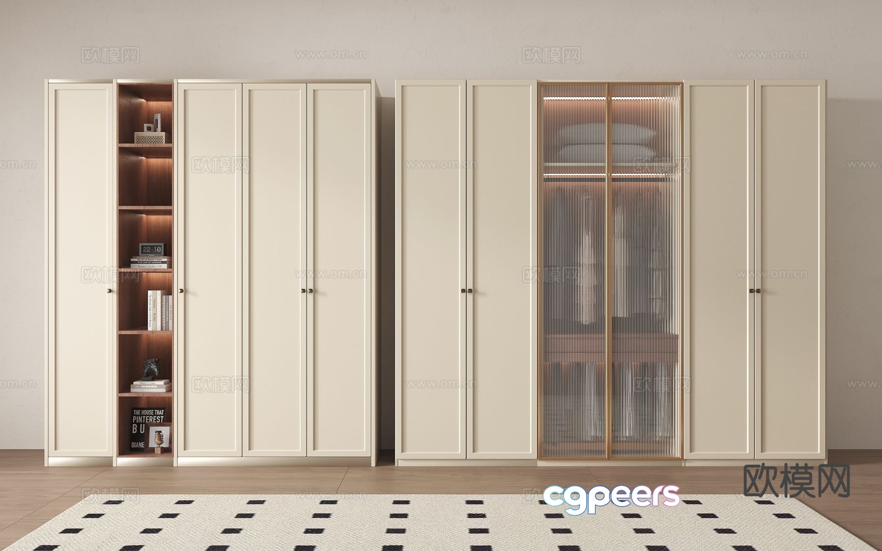 French wardrobe Changhong glass 3d model French wardrobe Changhong glass 3d model