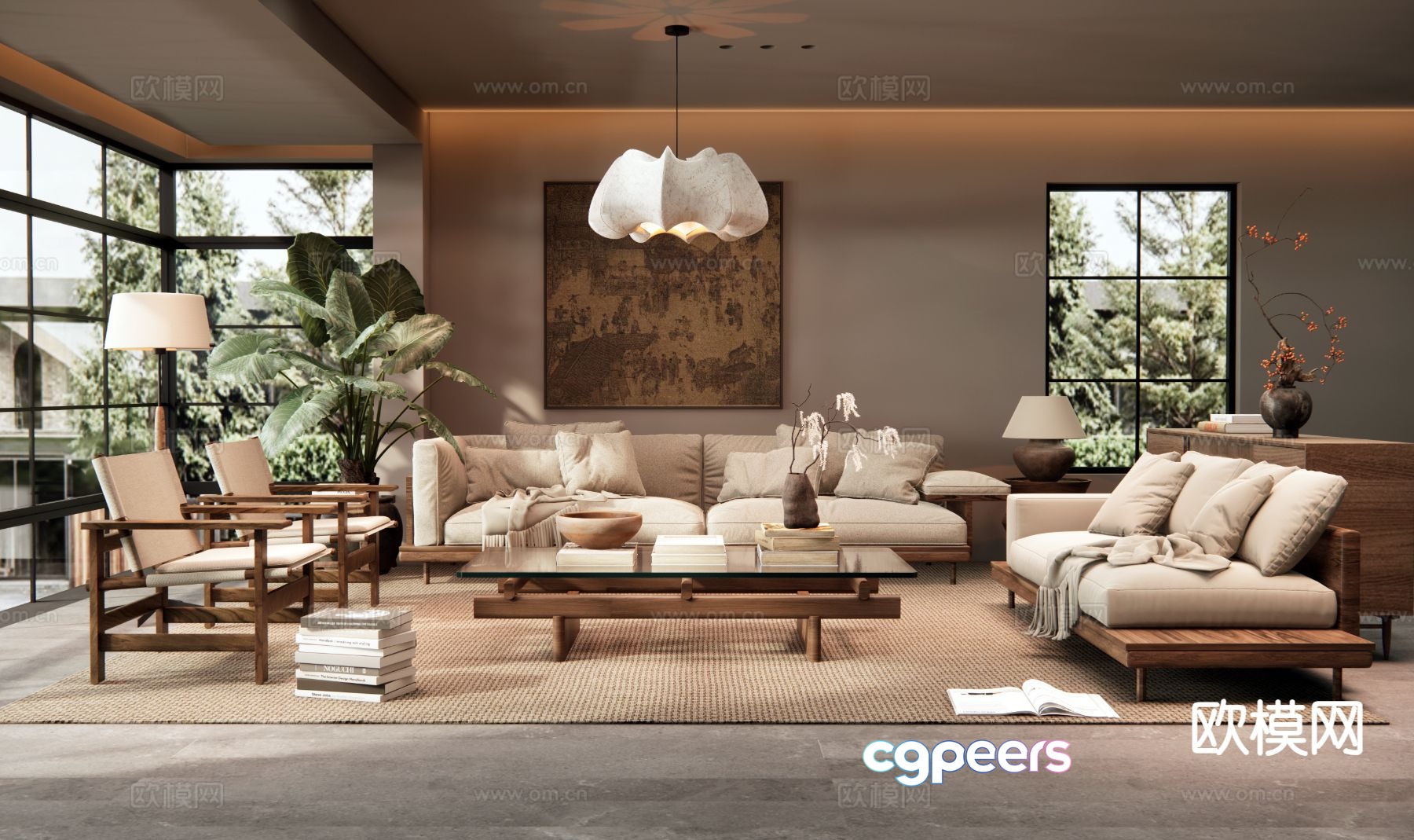 Wabi-sabi living room 3d model Wabi-sabi living room 3d model