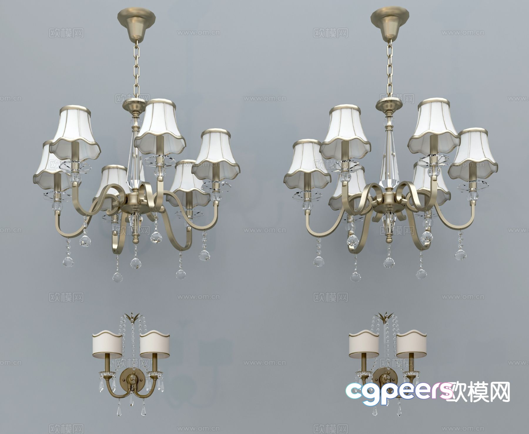 European style multi-head chandelier 3d model European style multi-head chandelier 3d model