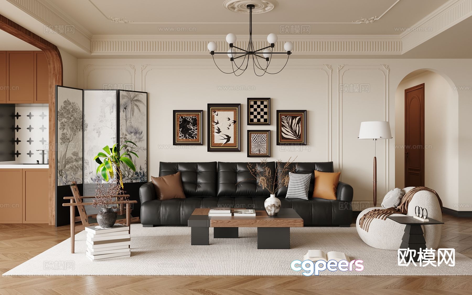Medieval style living room 3D model Medieval style living room 3D model