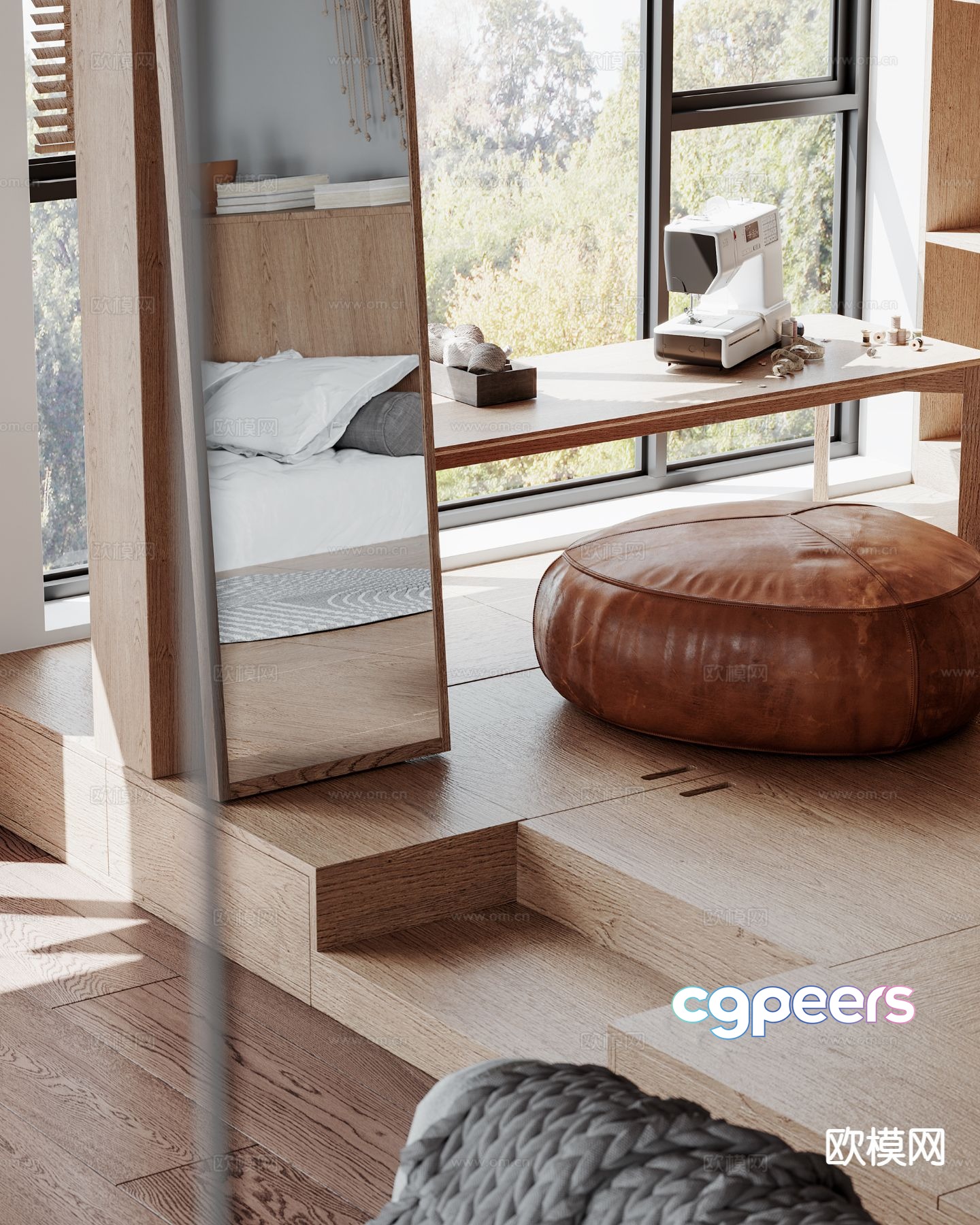 Modern tables and chairs mirror tatami desk sofa stool 3d model Modern tables and chairs mirror tatami desk sofa stool 3d model