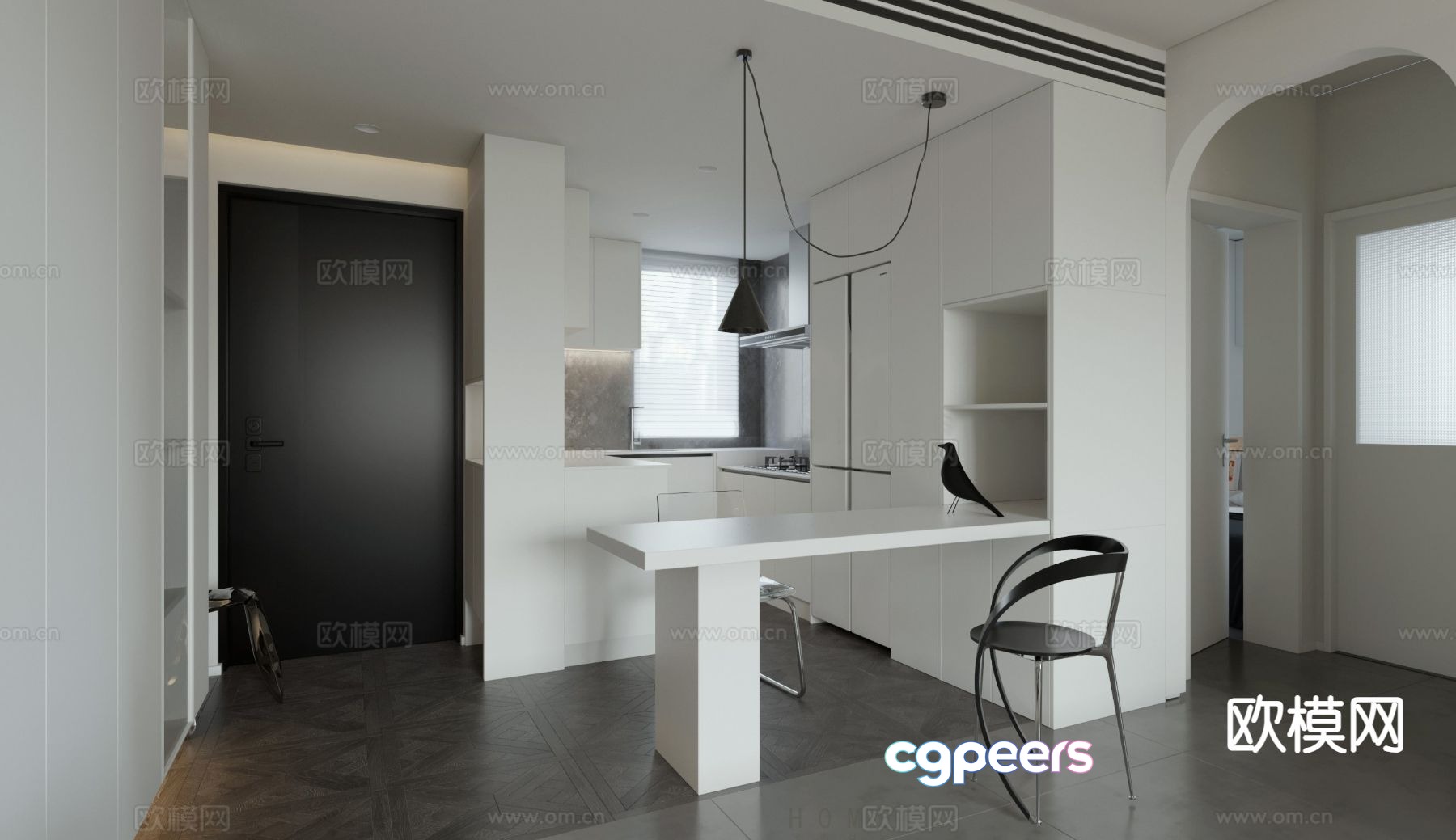 Open kitchen 3d model Open kitchen 3d model