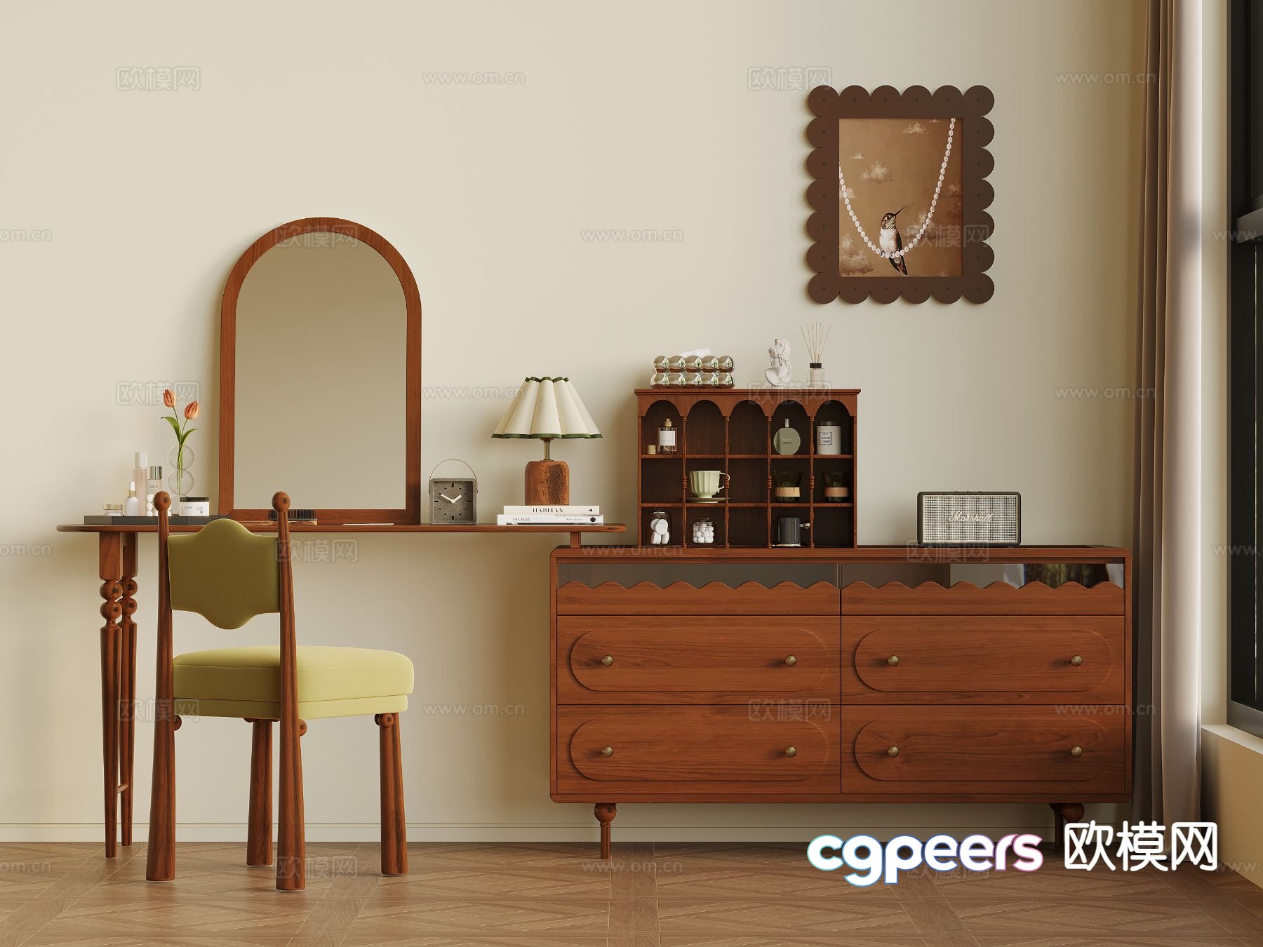 Medieval style dressing table 3d model Medieval style dressing table 3d model