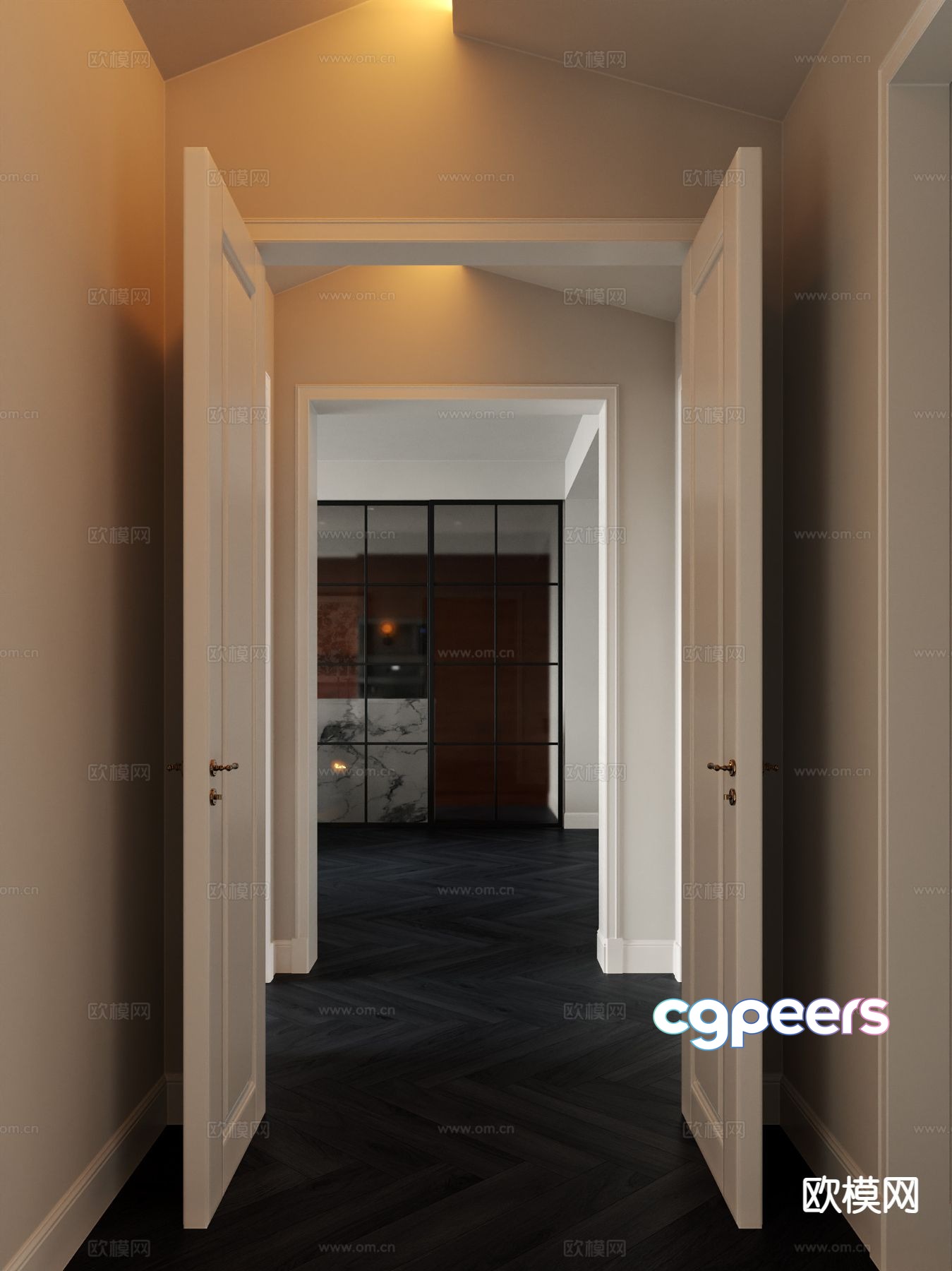 Modern entrance aisle 3D model Modern entrance aisle 3D model