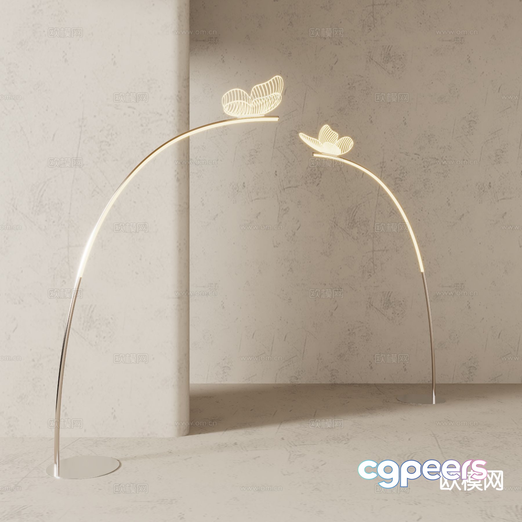 Modern floor lamp butterfly floor lamp 3d model Modern floor lamp butterfly floor lamp 3d model