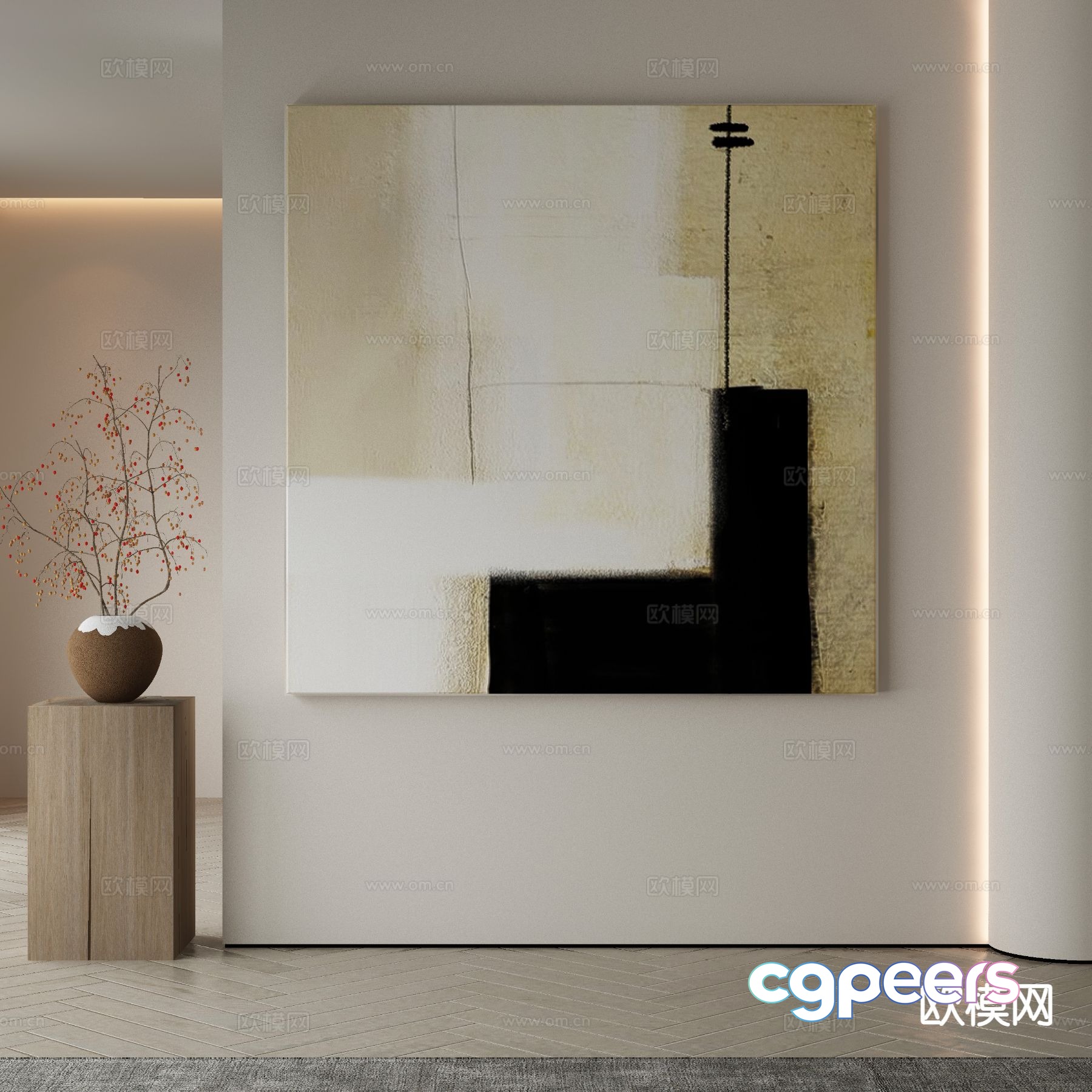 Modern texture painting decorative painting 3d model Modern texture painting decorative painting 3d model