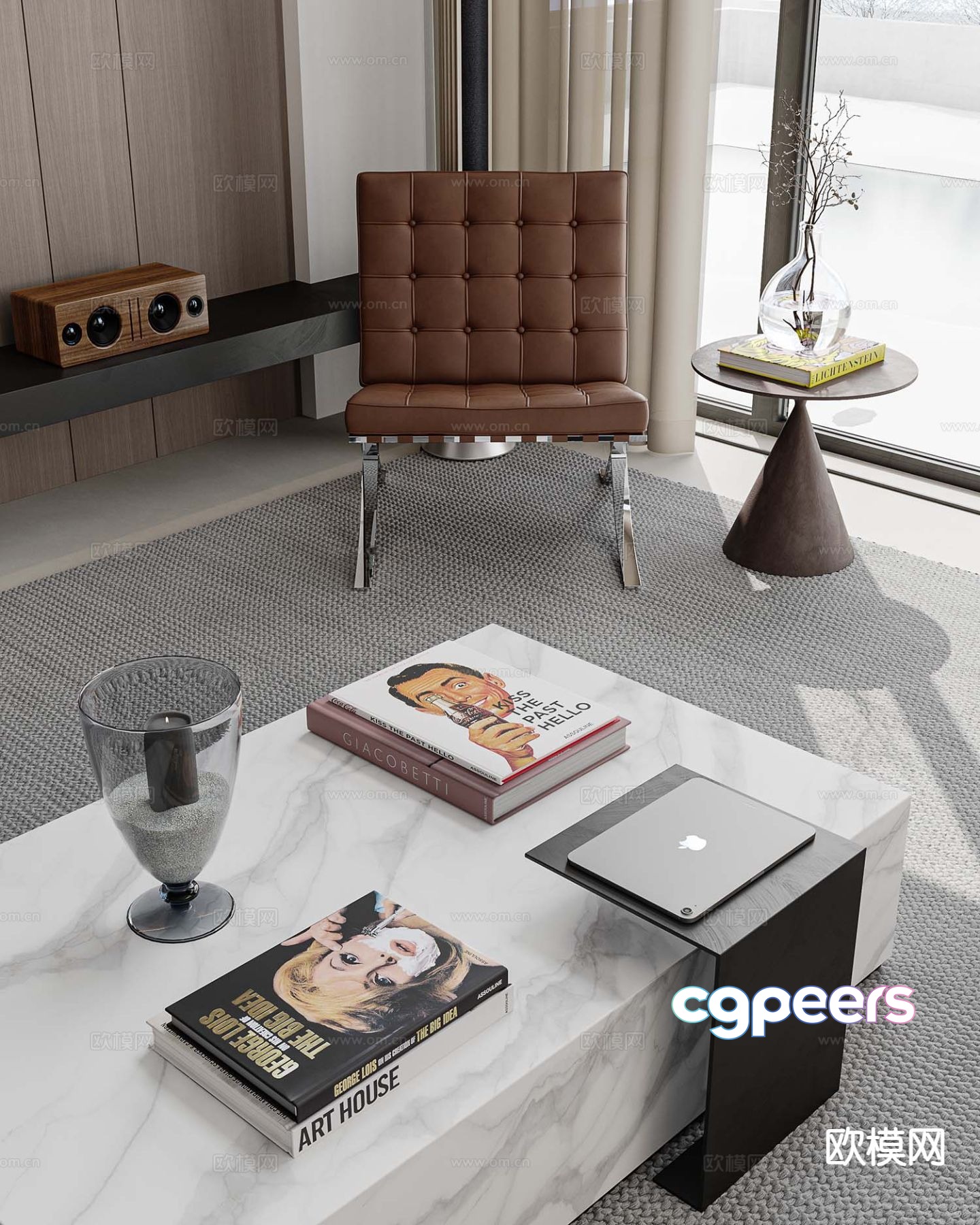 Modern leisure chair coffee table 3d model Modern leisure chair coffee table 3d model