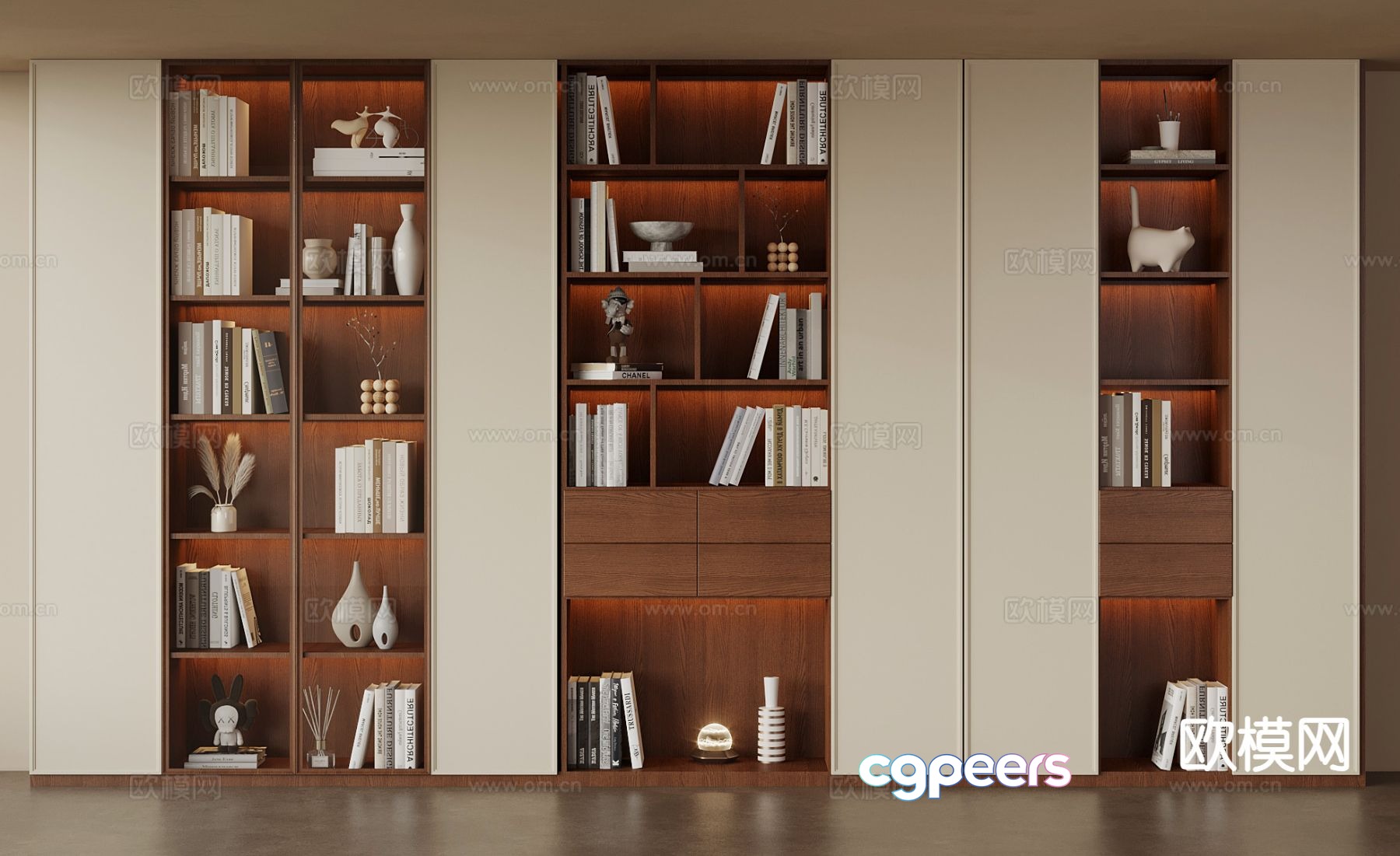 Medieval style bookcase 3D model Medieval style bookcase 3D model