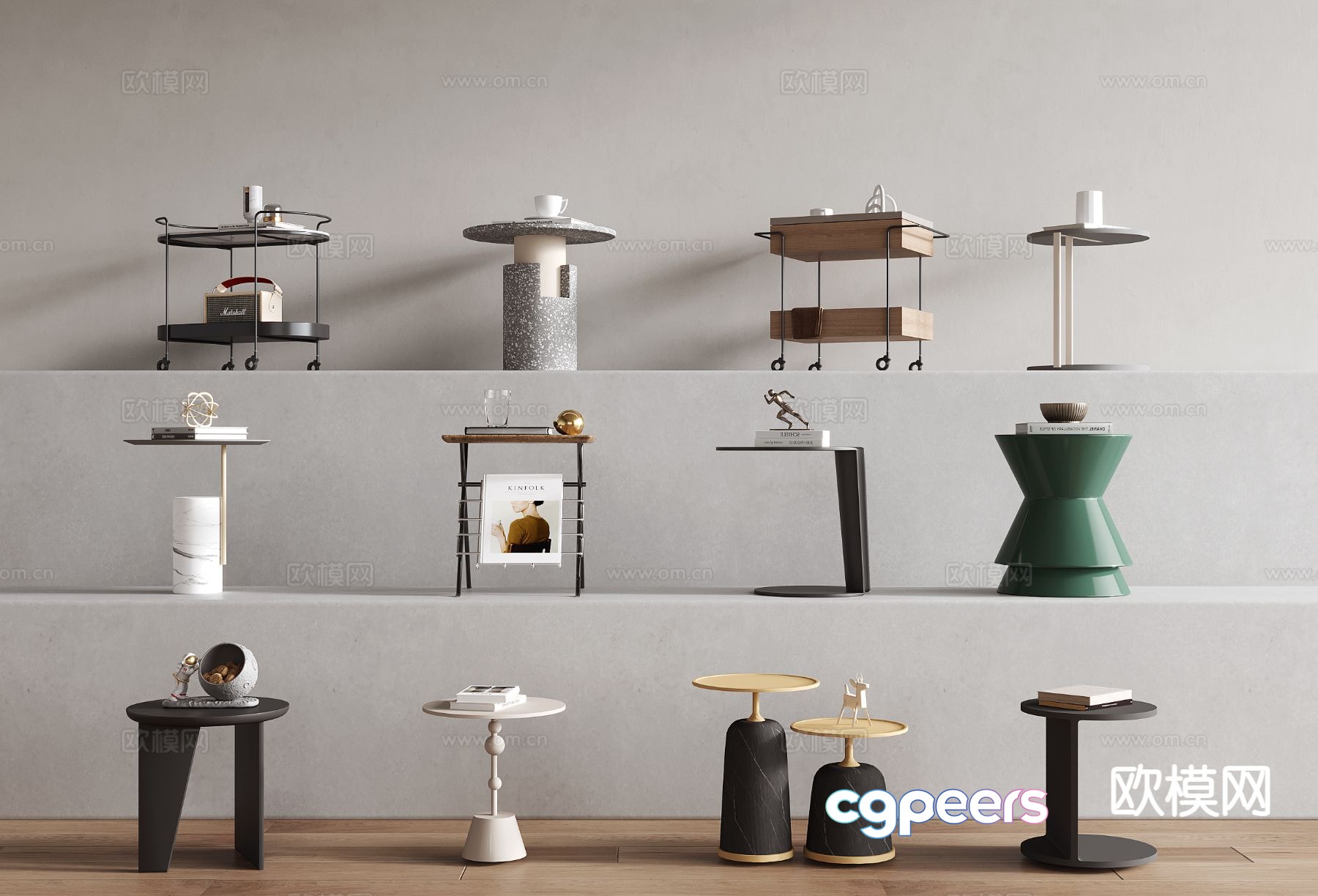 Modern side table corner table round table square table 3D model Modern side table corner table round table square table 3D model
