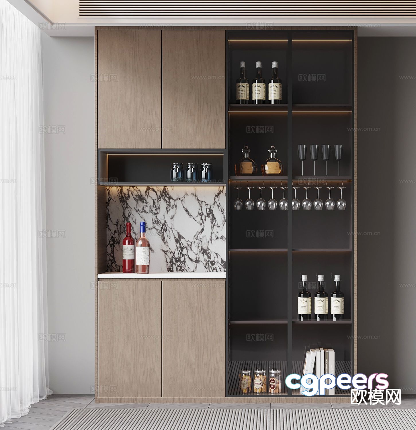 Italian wine cabinet sideboard 3d model Italian wine cabinet sideboard 3d model