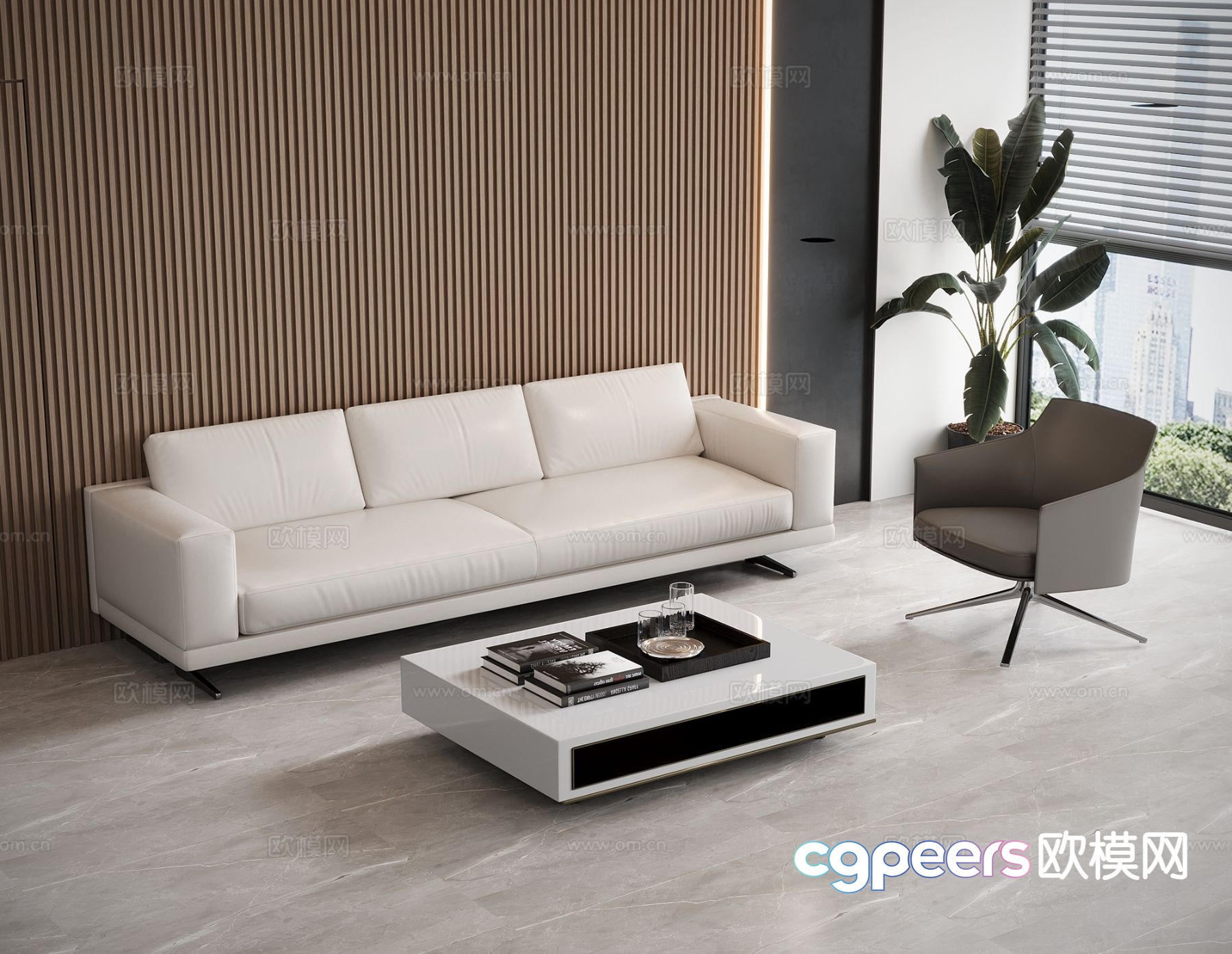 Modern sectional sofa 3d model Modern sectional sofa 3d model