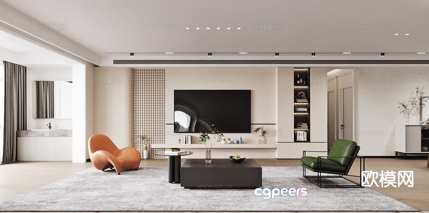 Modern living room 3d model Modern living room 3d model