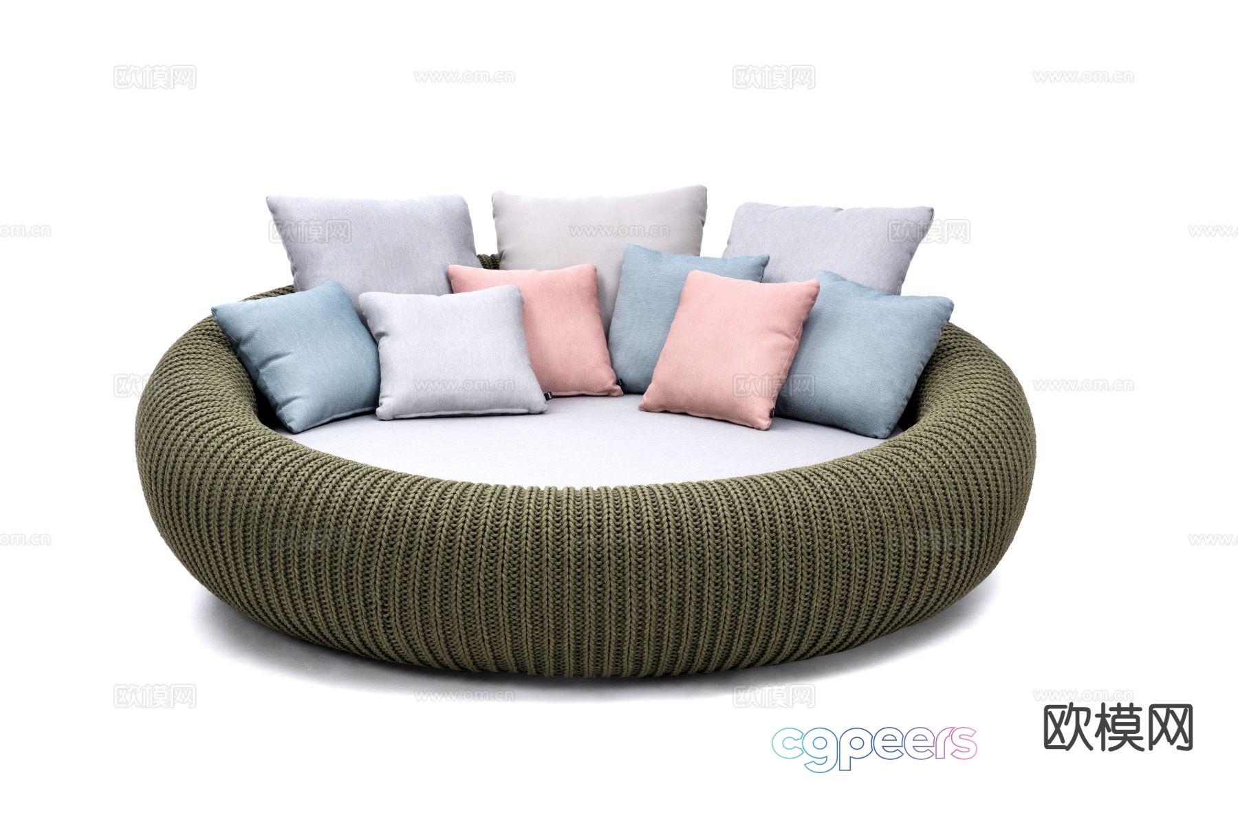 Modern round bed outdoor bed woven bed 3d model Modern round bed outdoor bed woven bed 3d model