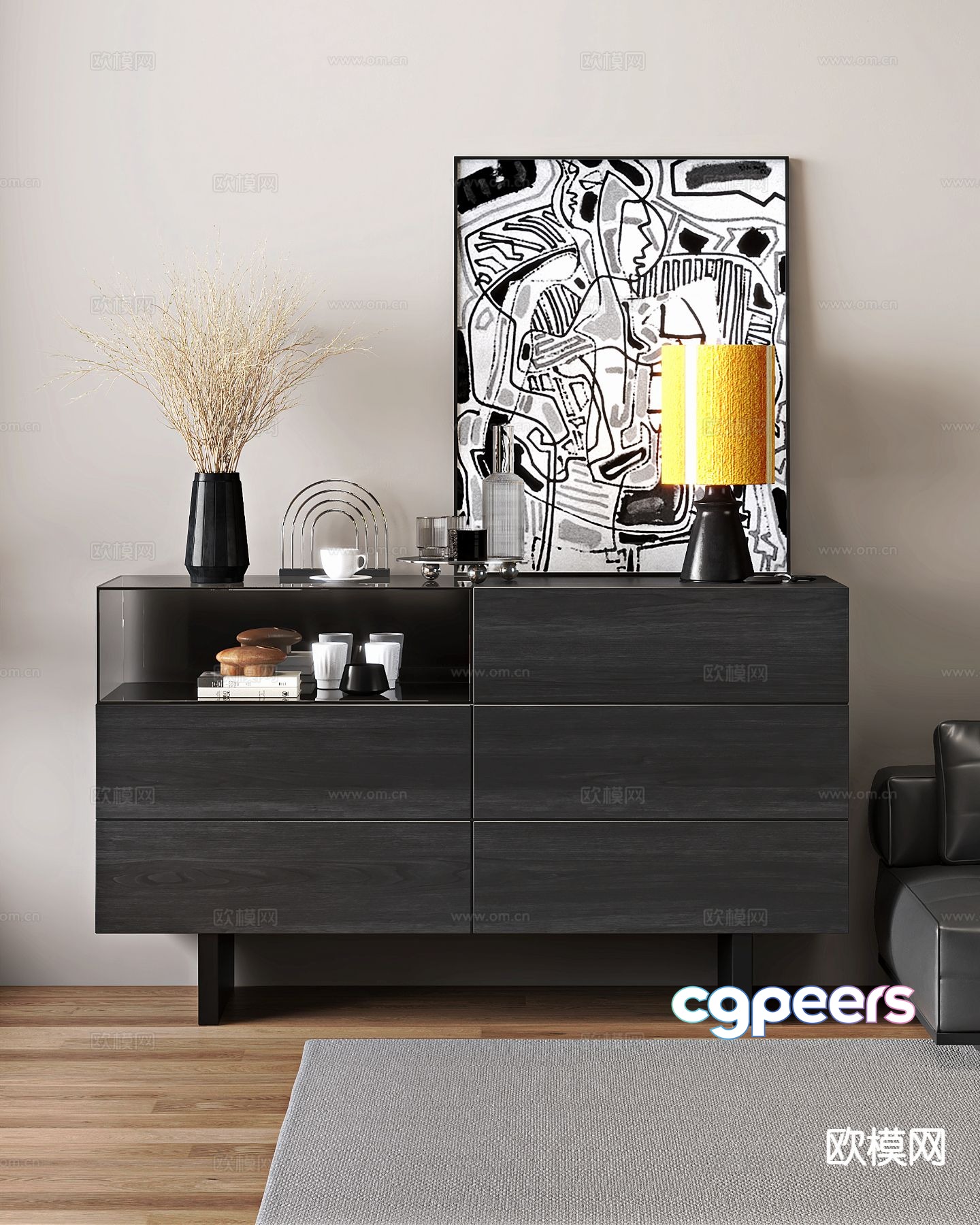 Modern entryway cabinet 3d model Modern entryway cabinet 3d model