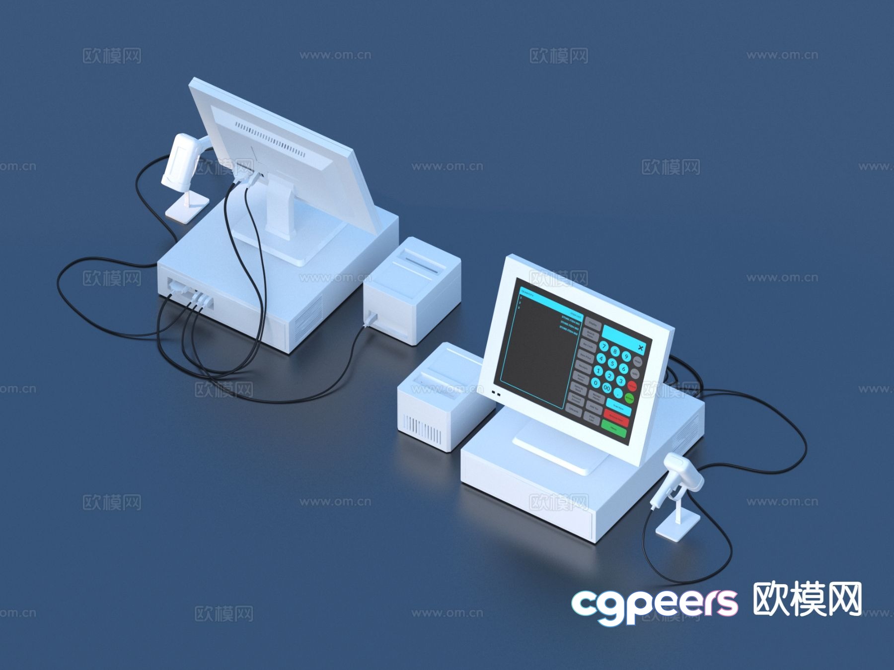 Cash register supermarket supplies 3d model Cash register supermarket supplies 3d model