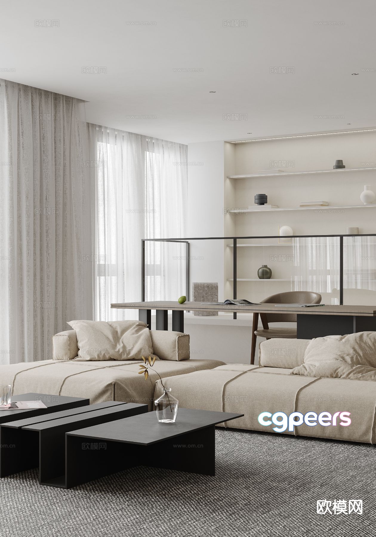 Modern sectional sofa 3d model Modern sectional sofa 3d model