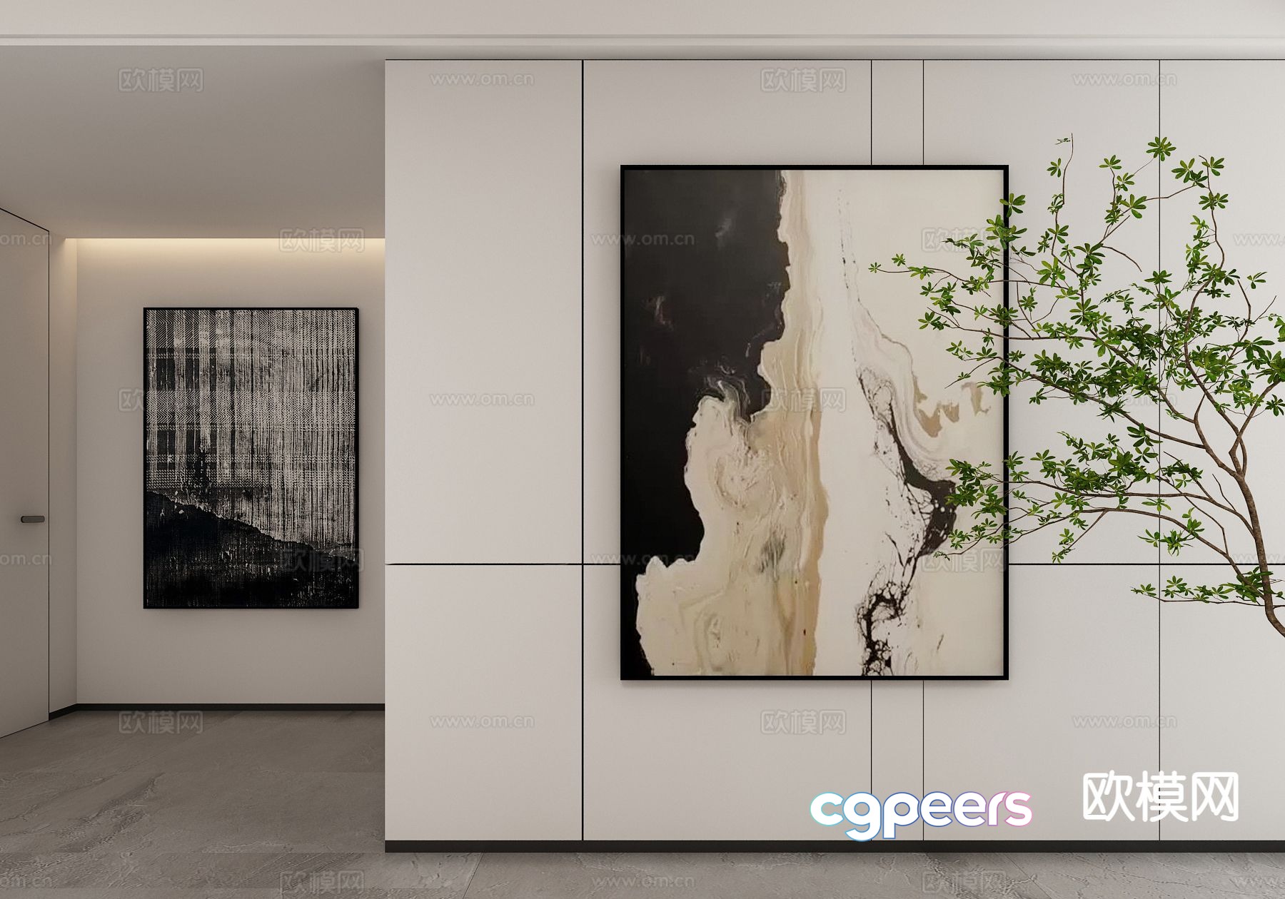 Modern texture painting decorative painting 3d model Modern texture painting decorative painting 3d model