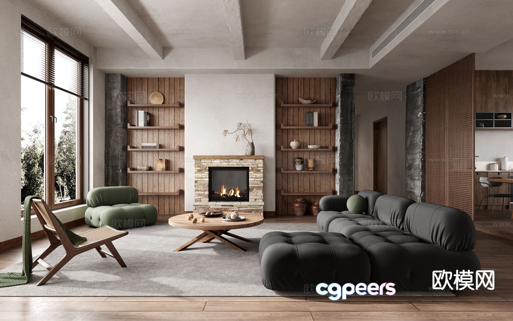 Wabi-sabi living room 3d model Wabi-sabi living room 3d model