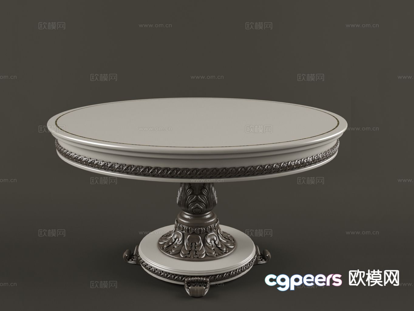 Round dining table 3d model Round dining table 3d model